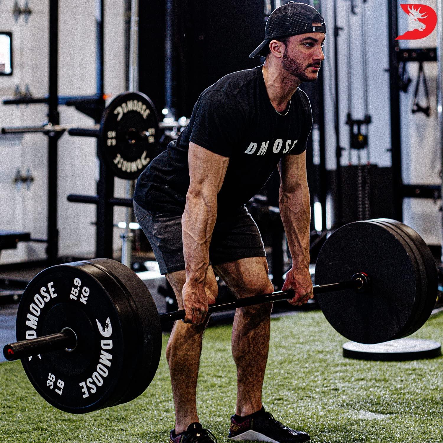 imageDMoose Bumper Plates Weight Plate Sets for Weight Lifting Strength Conditioning Training ampamp Bodybuilding Stainless Steel 2 Plate 10 LBs 15 LBs 25 LBs 35 LBs 45 LBs Available in PairsBlack 10 LBs