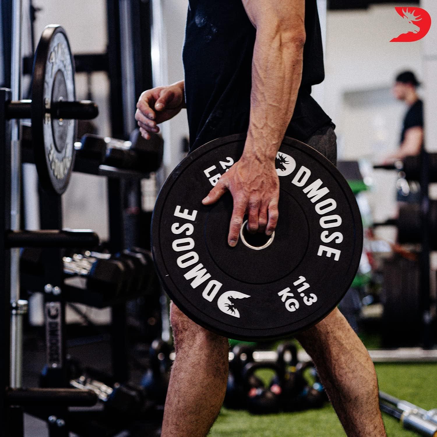 imageDMoose Bumper Plates Weight Plate Sets for Weight Lifting Strength Conditioning Training ampamp Bodybuilding Stainless Steel 2 Plate 10 LBs 15 LBs 25 LBs 35 LBs 45 LBs Available in PairsBlack 45 LBs