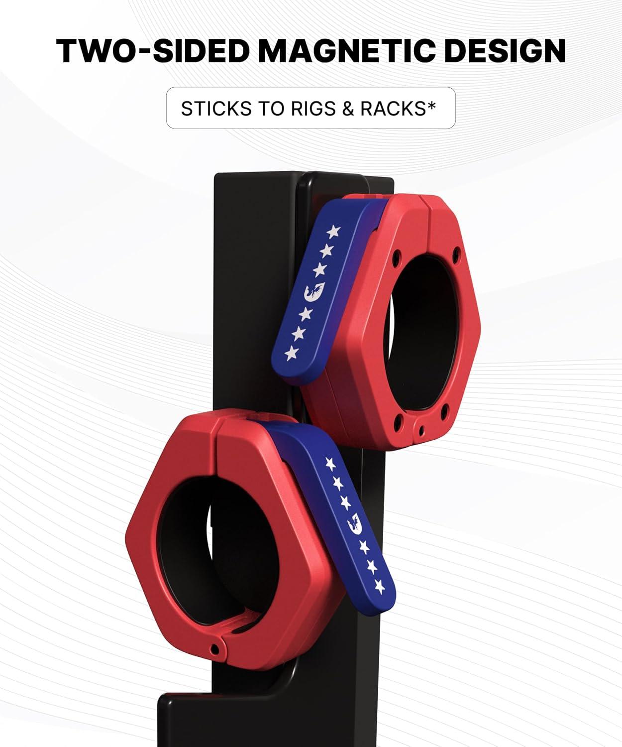 imageDMoose Fitness Barbell Clips 2 Inch Pair Quick Release Olympic Barbell Clamps ampamp Collars with Anti Slip TPR Grip for Secure Weightlifting and Powerlifting Weight Clips for Bars at Home or GymAmerican