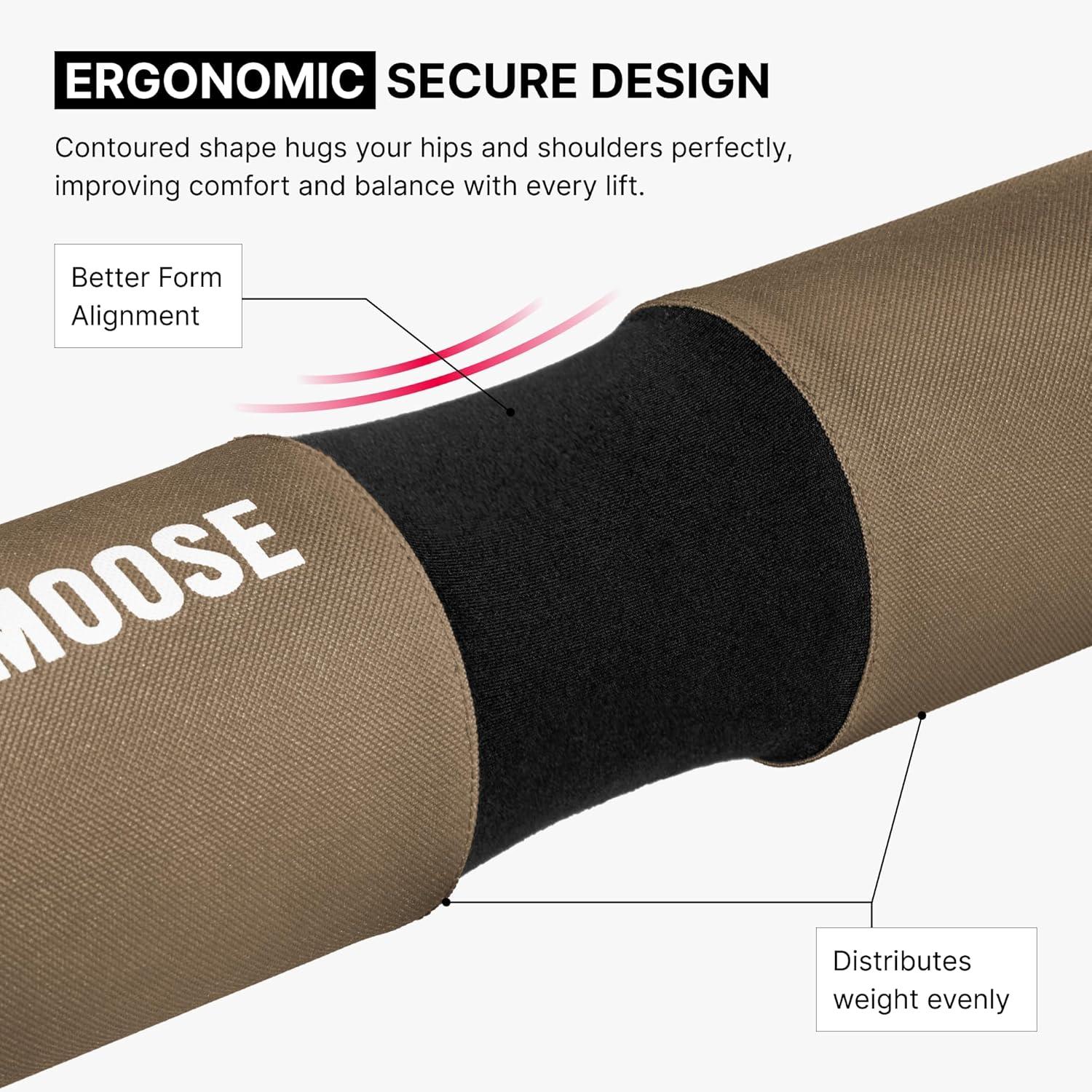 imageDMoose Fitness Barbell Pad for Hip Thrust Squat ampamp Lunges NonSlip Thick Foam Cushion for Neck and Back Support with Two Straps Hip Thrust Pad for Leg Day Fits All Olympic Bars and Smith MachineCocoa Brown Fabric