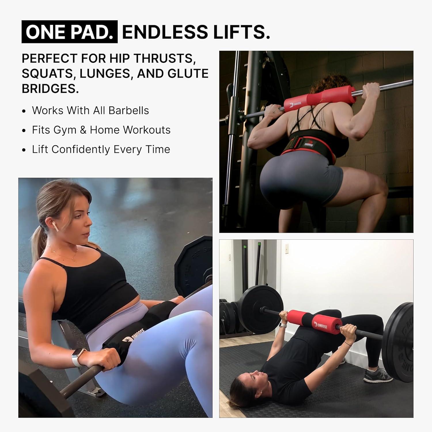 imageDMoose Fitness Barbell Pad for Hip Thrust Squat ampamp Lunges NonSlip Thick Foam Cushion for Neck and Back Support with Two Straps Hip Thrust Pad for Leg Day Fits All Olympic Bars and Smith MachineCocoa Brown Fabric