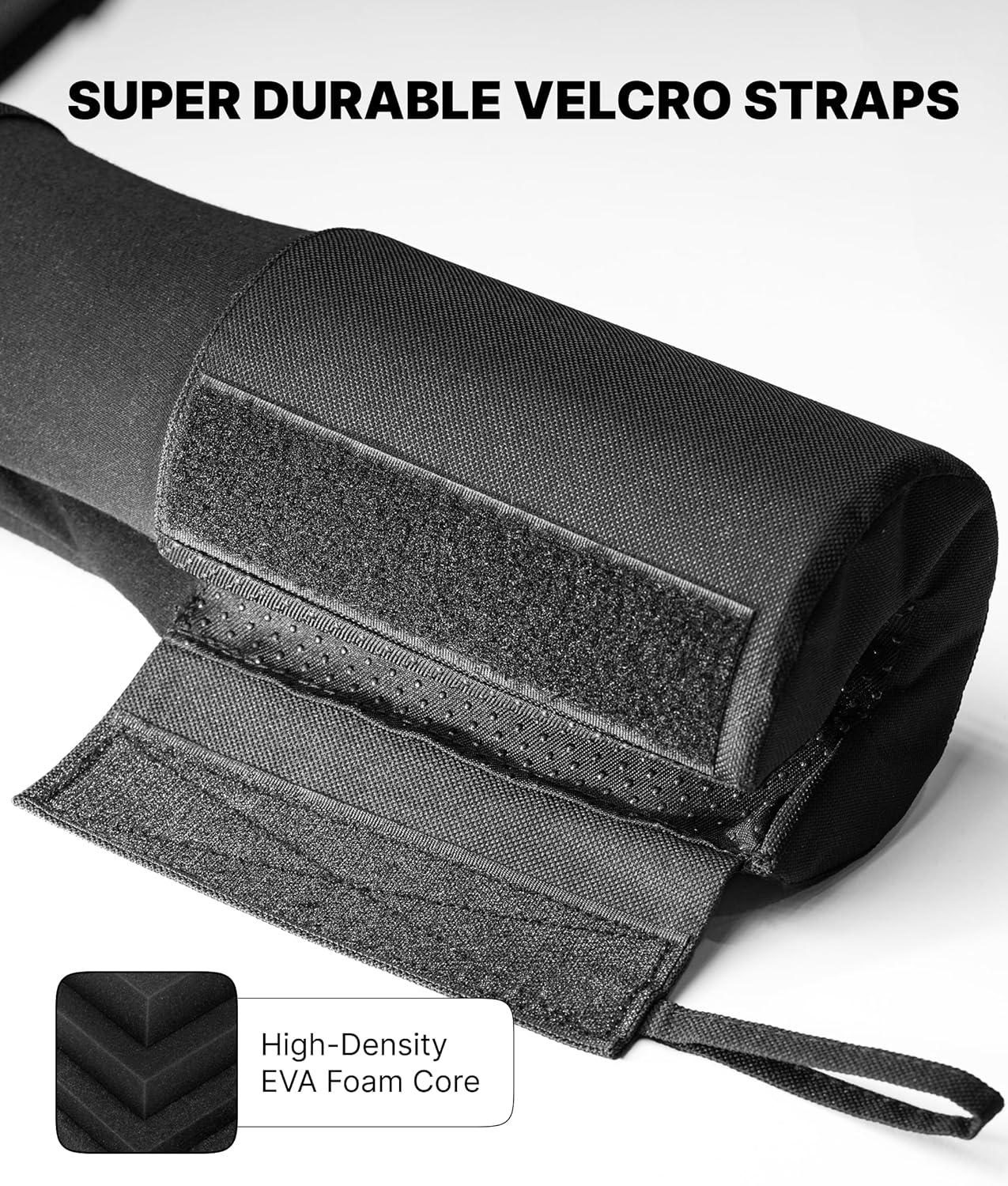 imageDMoose Fitness Barbell Pad for Hip Thrust Squat ampamp Lunges NonSlip Thick Foam Cushion for Neck and Back Support with Two Straps Hip Thrust Pad for Leg Day Fits All Olympic Bars and Smith MachineBlack with Fabric Cover