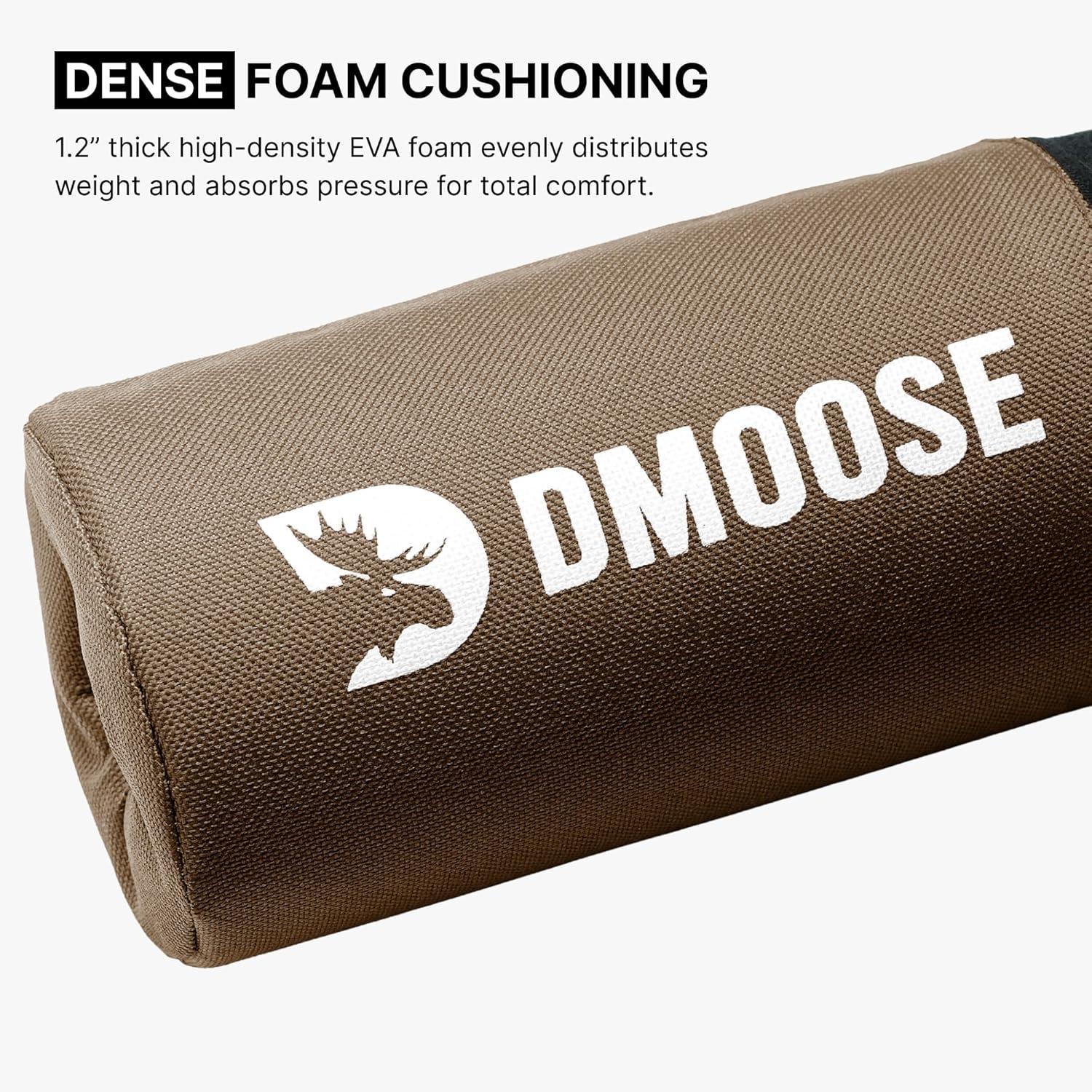 imageDMoose Fitness Barbell Pad for Hip Thrust Squat ampamp Lunges NonSlip Thick Foam Cushion for Neck and Back Support with Two Straps Hip Thrust Pad for Leg Day Fits All Olympic Bars and Smith MachineCocoa Brown Fabric