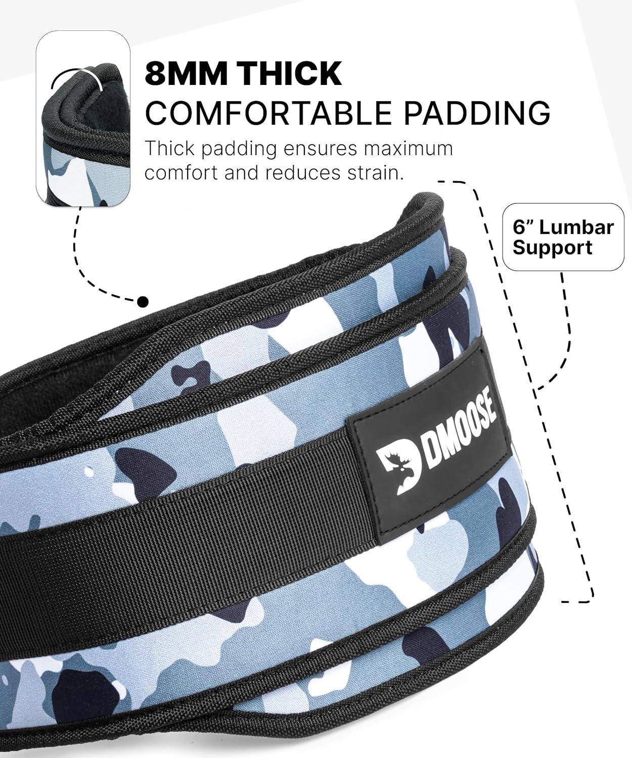 imageDMoose Fitness Dip Belt for Weight Lifting Pullup Squats ampamp Dips 36quot Robust Steel Chain Comfortable Neoprene Padding Supports 350lbs Gym Weight Belt for Strength Training Workout ampamp WeightliftingGray Camo