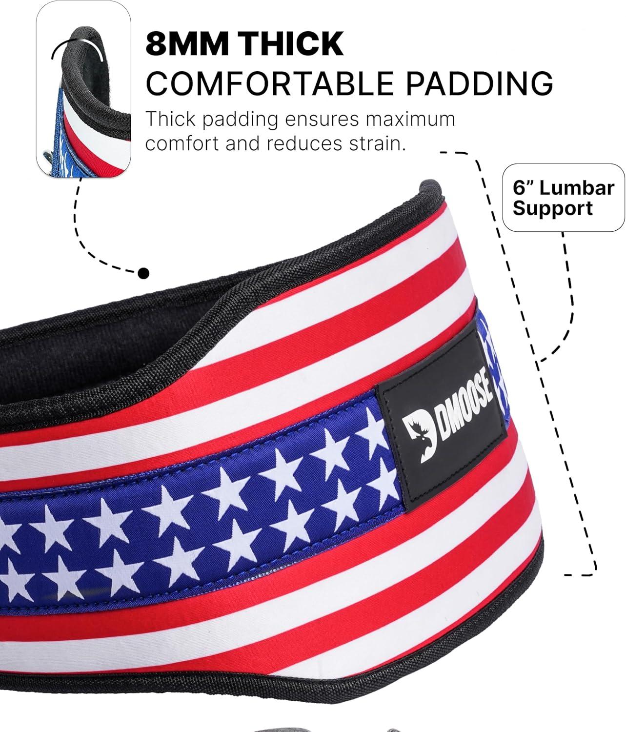 imageDMoose Fitness Dip Belt for Weight Lifting Pullup Squats ampamp Dips 36quot Robust Steel Chain Comfortable Neoprene Padding Supports 350lbs Gym Weight Belt for Strength Training Workout ampamp WeightliftingAmerican