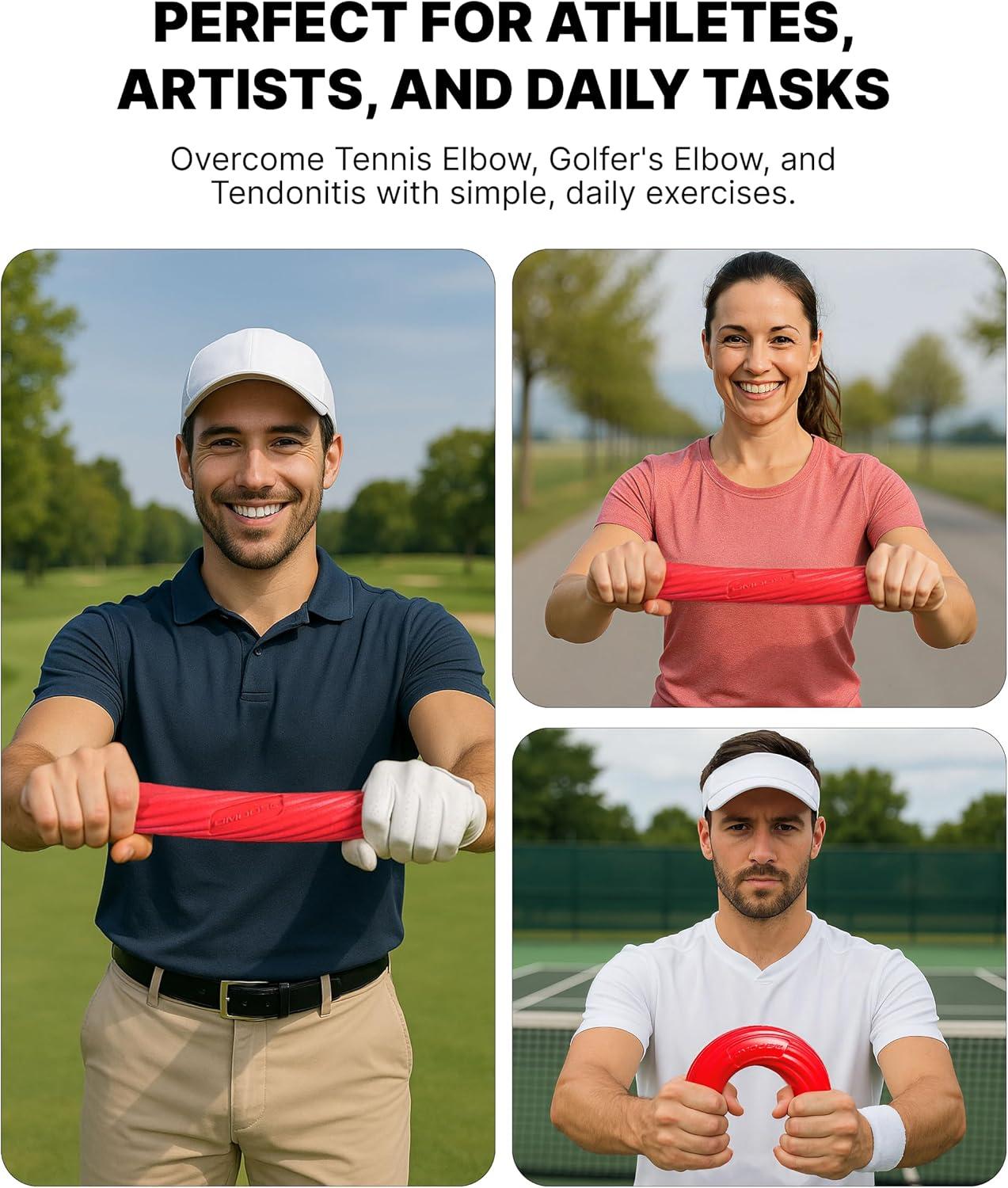 imageDMoose Fitness Flex Resistance Bar for Physical Therapy NonSlip Odorless Material Exercise Bar for Tennis ampamp Golfers Elbow Tendonitis Relief Wrist and Forearm Strengthener ampamp Grip Strength Trainergreen medium