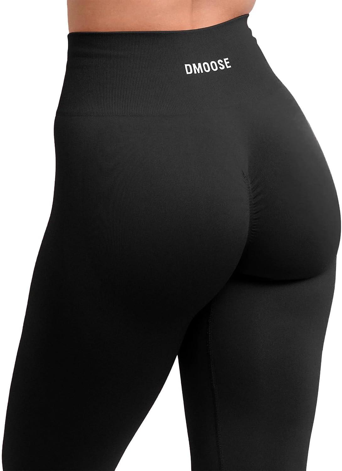 imageDMoose Fitness Move Seamless Leggings for Women High Waist Tummy Control Workout Pants for Exercise Yoga ampamp RunningBlack
