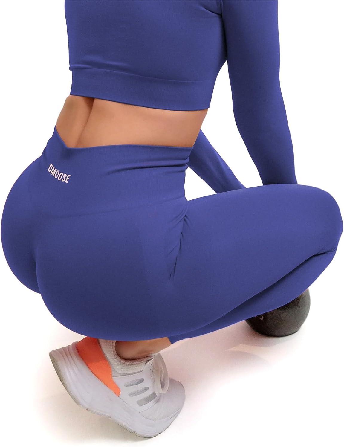 imageDMoose Fitness Move Seamless Leggings for Women High Waist Tummy Control Workout Pants for Exercise Yoga ampamp RunningBlue
