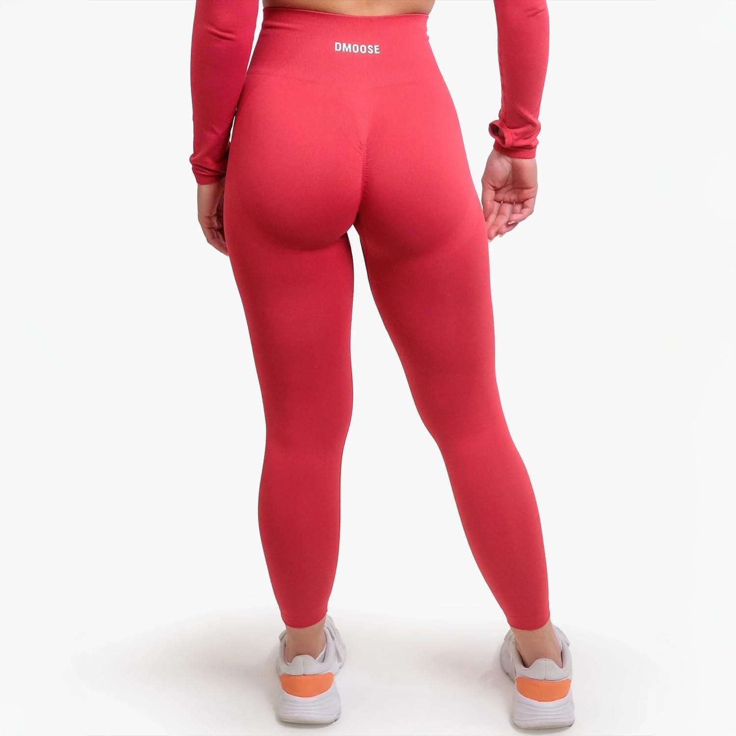 imageDMoose Fitness Move Seamless Leggings for Women High Waist Tummy Control Workout Pants for Exercise Yoga ampamp RunningRed