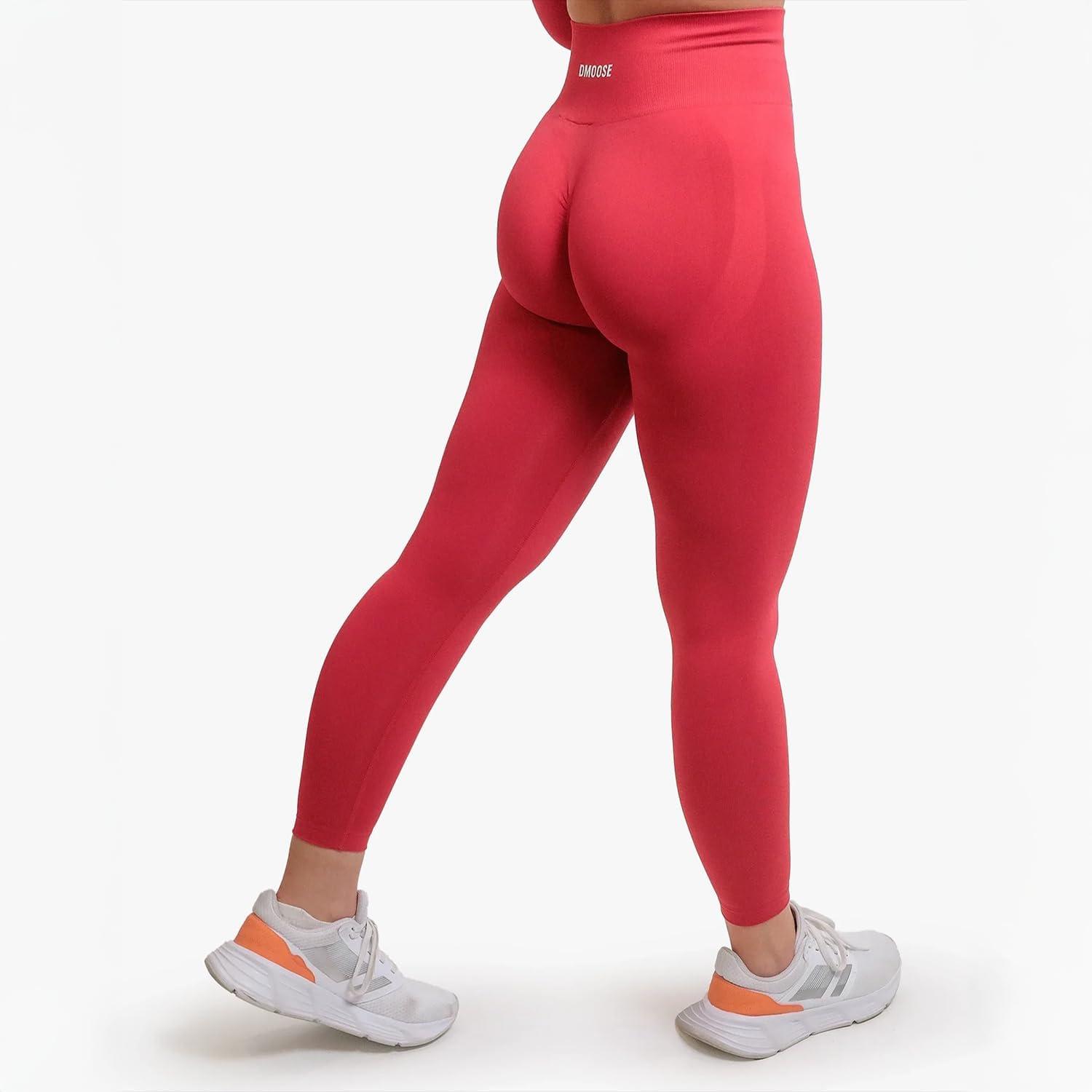 imageDMoose Fitness Move Seamless Leggings for Women High Waist Tummy Control Workout Pants for Exercise Yoga ampamp RunningRed