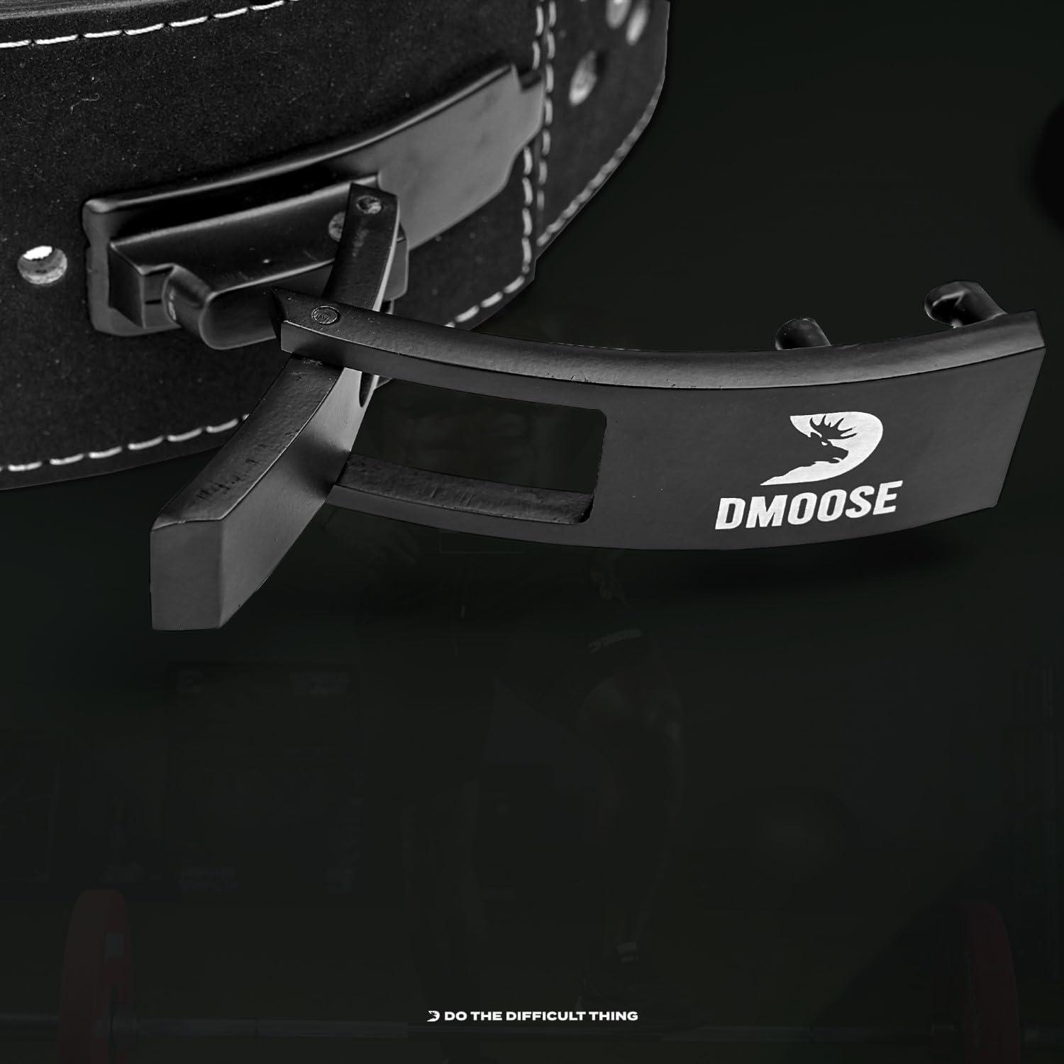 imageDMoose Fitness Weight Lifting Belt for Lower Back Support 5mm Thick Genuine Leather Gym Belt for Squats Deadlifts ampamp Powerlifting Double Prong Buckle with 10 Holes Adjustability for Men ampamp WomenAmerican Lever Belt