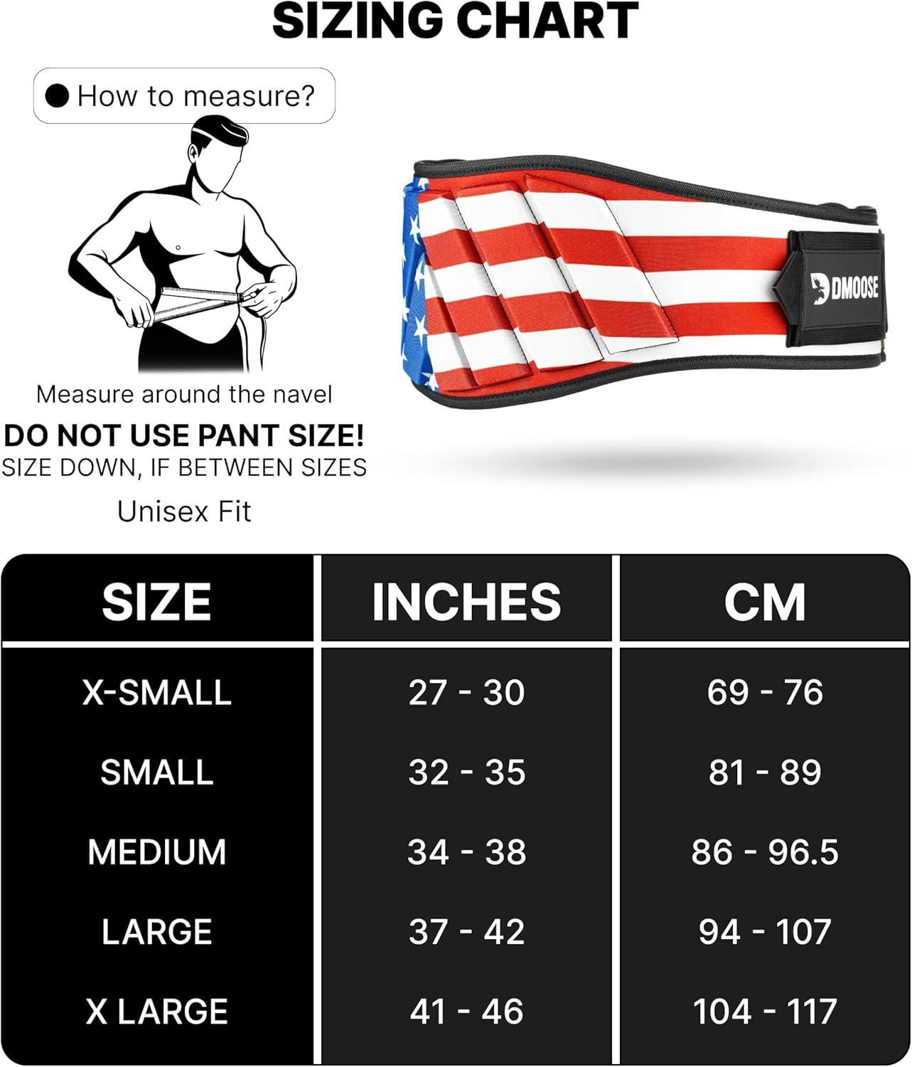 imageDMoose Fitness Weight Lifting Belt for Squats Deadlift ampamp Intense Workout 6quot Adjustable Fit Auto Lock Weightlifting Belt for Men ampamp Women Neoprene Gym Belts for Stability ampamp Lumbar Back SupportAmerican