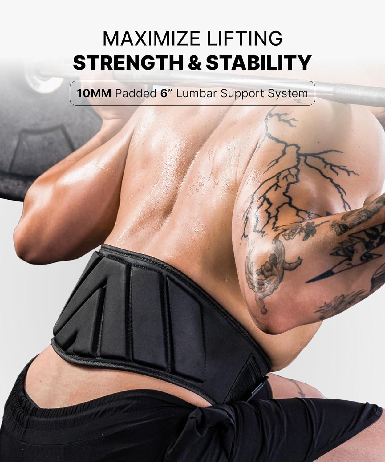 imageDMoose Fitness Weight Lifting Belt for Squats Deadlift ampamp Intense Workout 6quot Adjustable Fit Auto Lock Weightlifting Belt for Men ampamp Women Neoprene Gym Belts for Stability ampamp Lumbar Back SupportAmerican