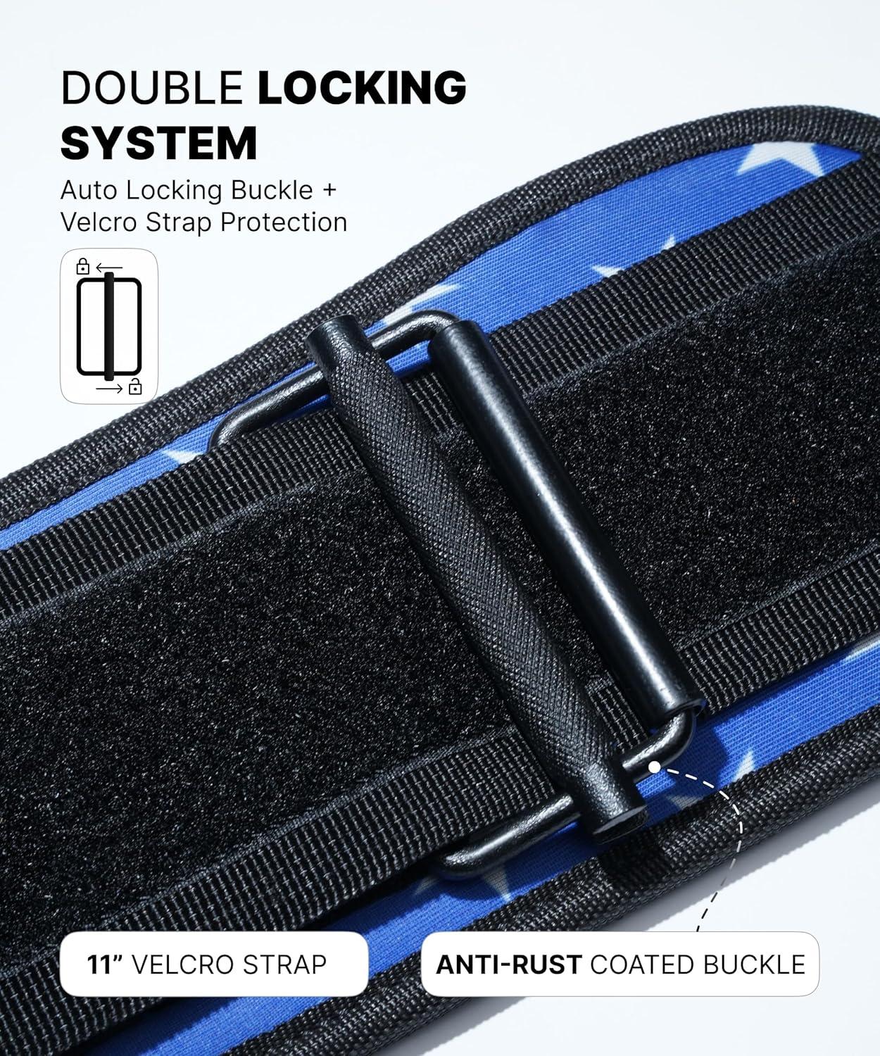 imageDMoose Fitness Weight Lifting Belt for Squats Deadlift ampamp Intense Workout 6quot Adjustable Fit Auto Lock Weightlifting Belt for Men ampamp Women Neoprene Gym Belts for Stability ampamp Lumbar Back SupportAmerican