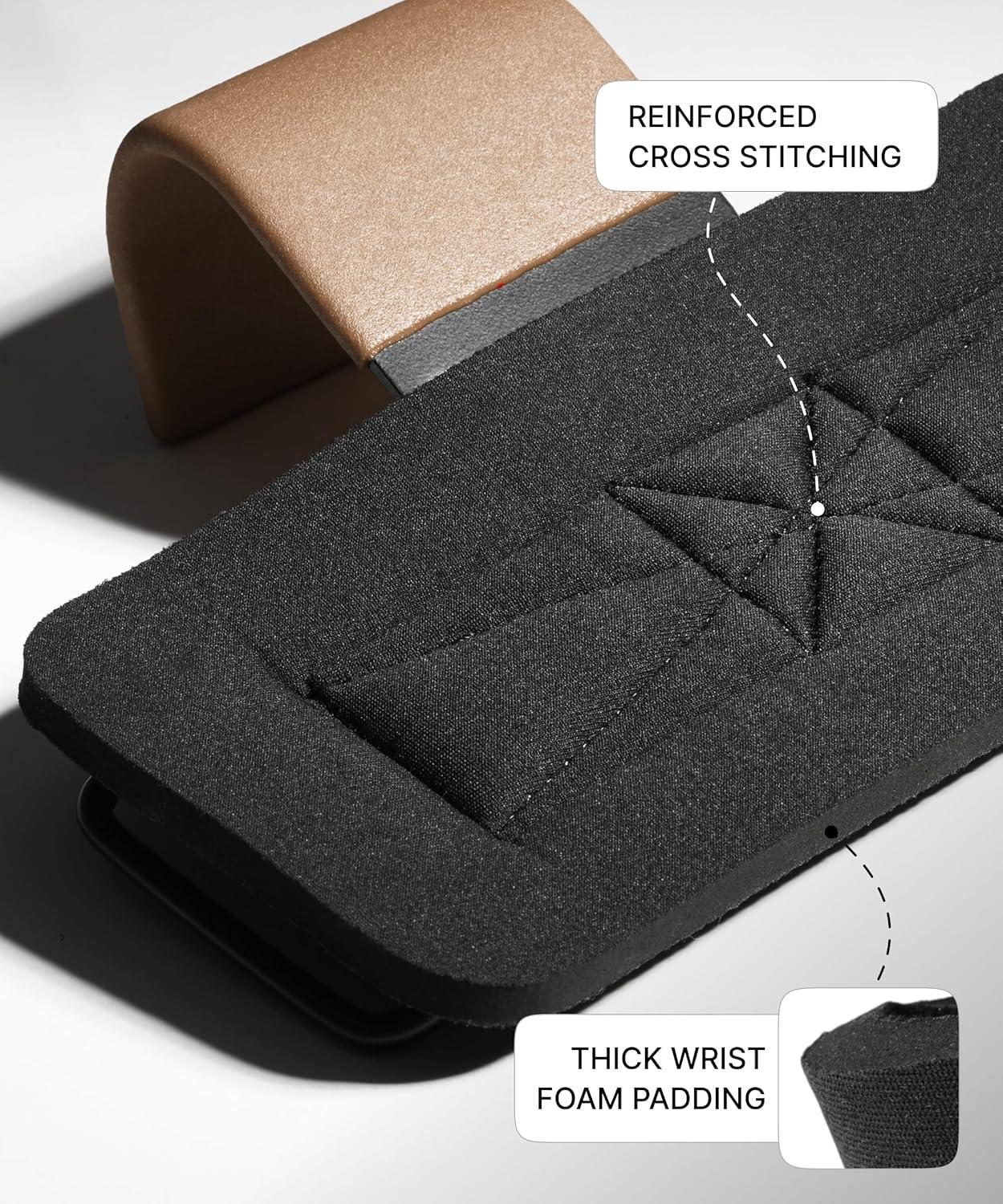 imageDMoose Fitness Weight Lifting Hooks Pair for Deadlifts Pull Ups Rows ampamp Shrugs AntiRip Nylon Strap Hand Grips with Thick Wrist Padding Heavy Duty Wrist Straps for Weightlifting ampamp Gym WorkoutsBrown