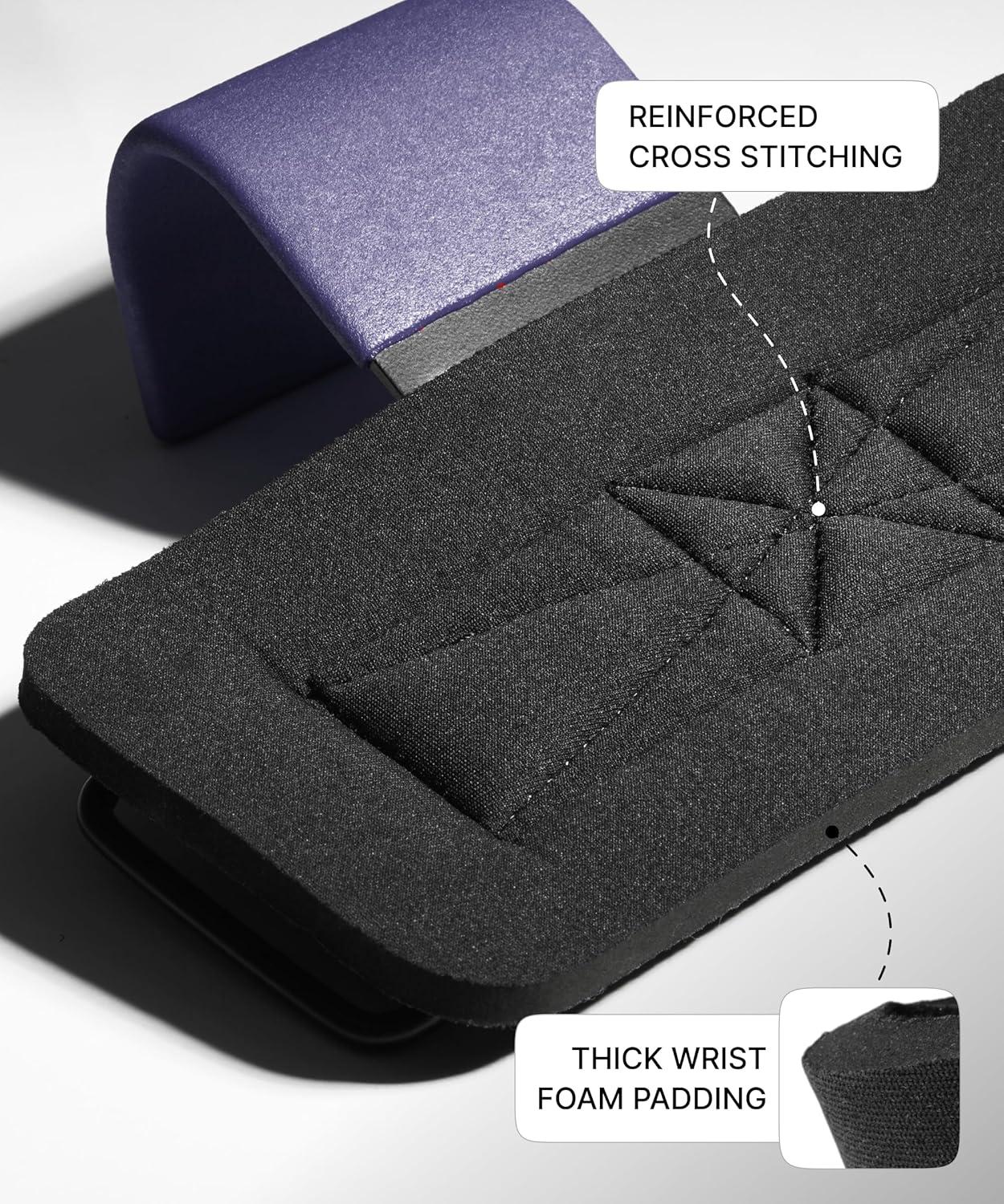 imageDMoose Fitness Weight Lifting Hooks Pair for Deadlifts Pull Ups Rows ampamp Shrugs AntiRip Nylon Strap Hand Grips with Thick Wrist Padding Heavy Duty Wrist Straps for Weightlifting ampamp Gym WorkoutsPurple