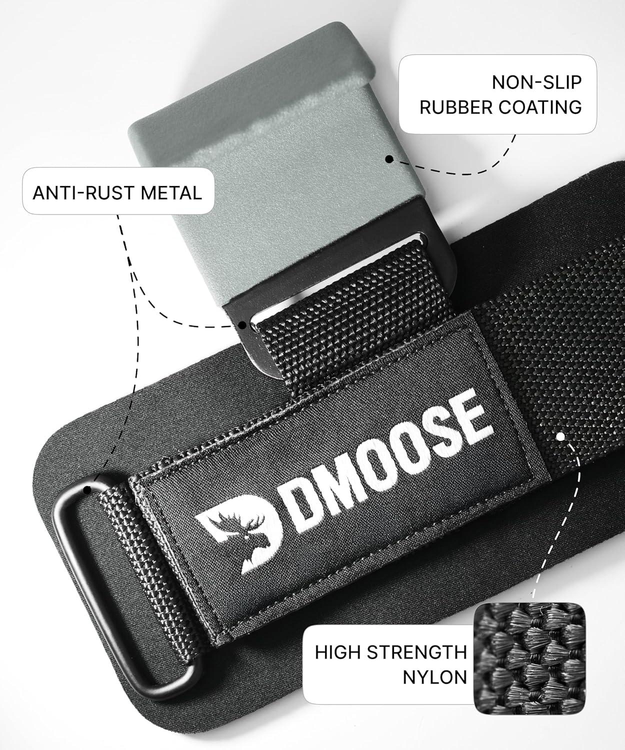 imageDMoose Fitness Weight Lifting Hooks Pair for Deadlifts Pull Ups Rows ampamp Shrugs AntiRip Nylon Strap Hand Grips with Thick Wrist Padding Heavy Duty Wrist Straps for Weightlifting ampamp Gym WorkoutsGrey