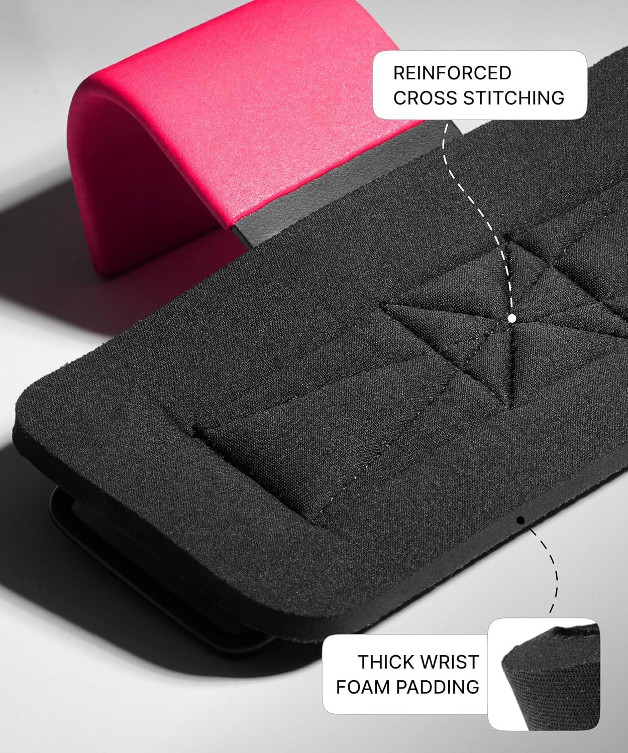 imageDMoose Fitness Weight Lifting Hooks Pair for Deadlifts Pull Ups Rows ampamp Shrugs AntiRip Nylon Strap Hand Grips with Thick Wrist Padding Heavy Duty Wrist Straps for Weightlifting ampamp Gym WorkoutsPink