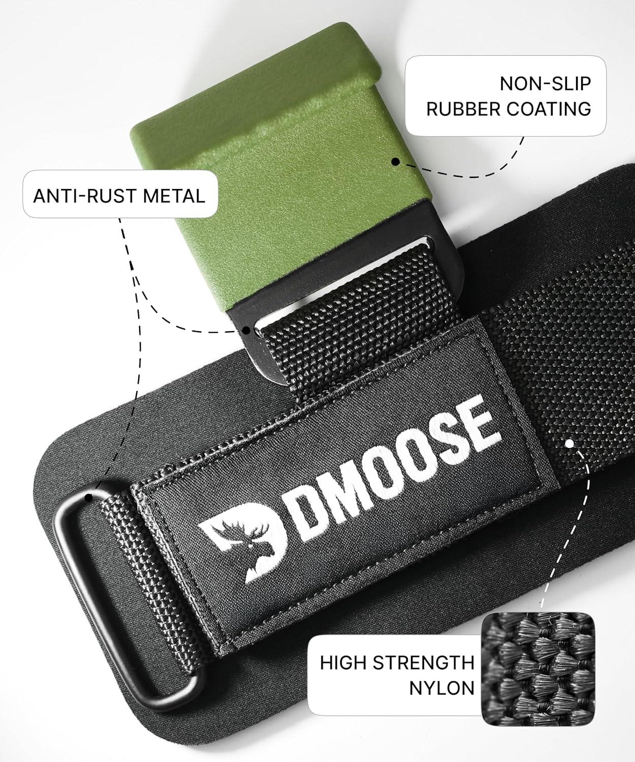 imageDMoose Fitness Weight Lifting Hooks Pair for Deadlifts Pull Ups Rows ampamp Shrugs AntiRip Nylon Strap Hand Grips with Thick Wrist Padding Heavy Duty Wrist Straps for Weightlifting ampamp Gym WorkoutsGreen