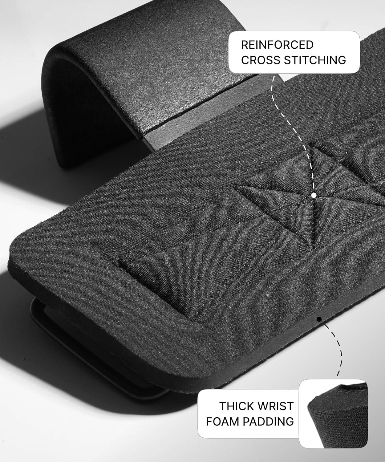 imageDMoose Fitness Weight Lifting Hooks Pair for Deadlifts Pull Ups Rows ampamp Shrugs AntiRip Nylon Strap Hand Grips with Thick Wrist Padding Heavy Duty Wrist Straps for Weightlifting ampamp Gym WorkoutsBlack