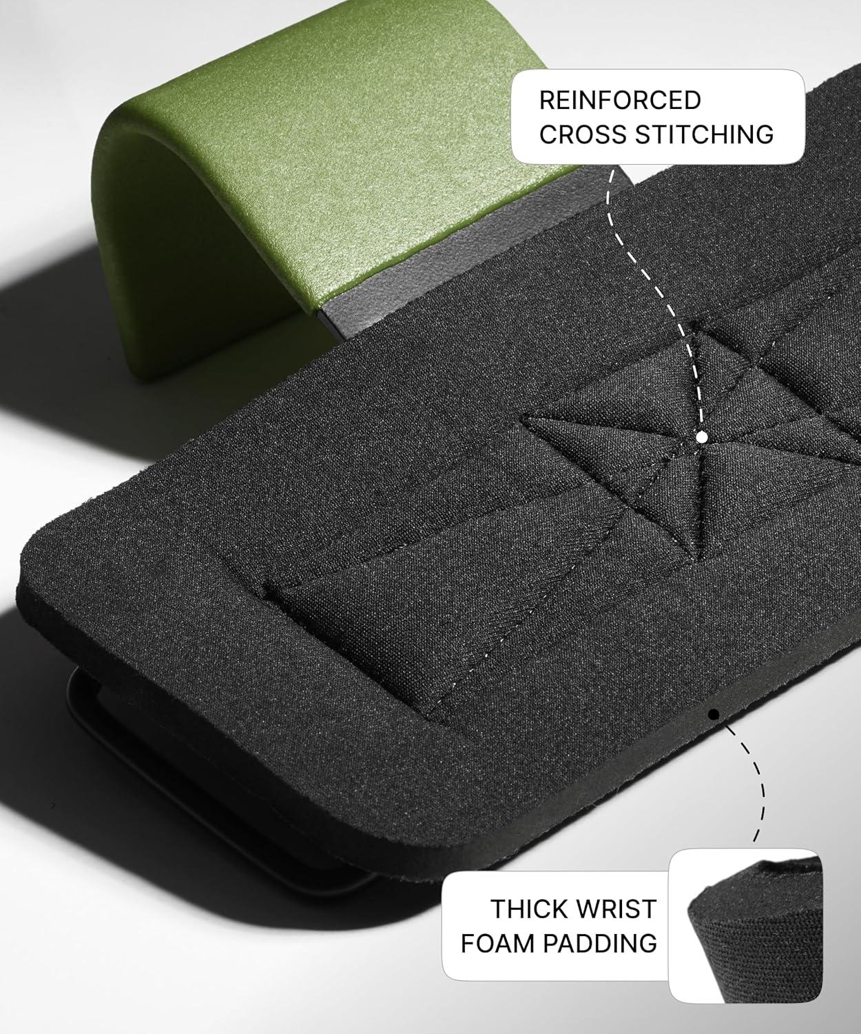 imageDMoose Fitness Weight Lifting Hooks Pair for Deadlifts Pull Ups Rows ampamp Shrugs AntiRip Nylon Strap Hand Grips with Thick Wrist Padding Heavy Duty Wrist Straps for Weightlifting ampamp Gym WorkoutsGreen