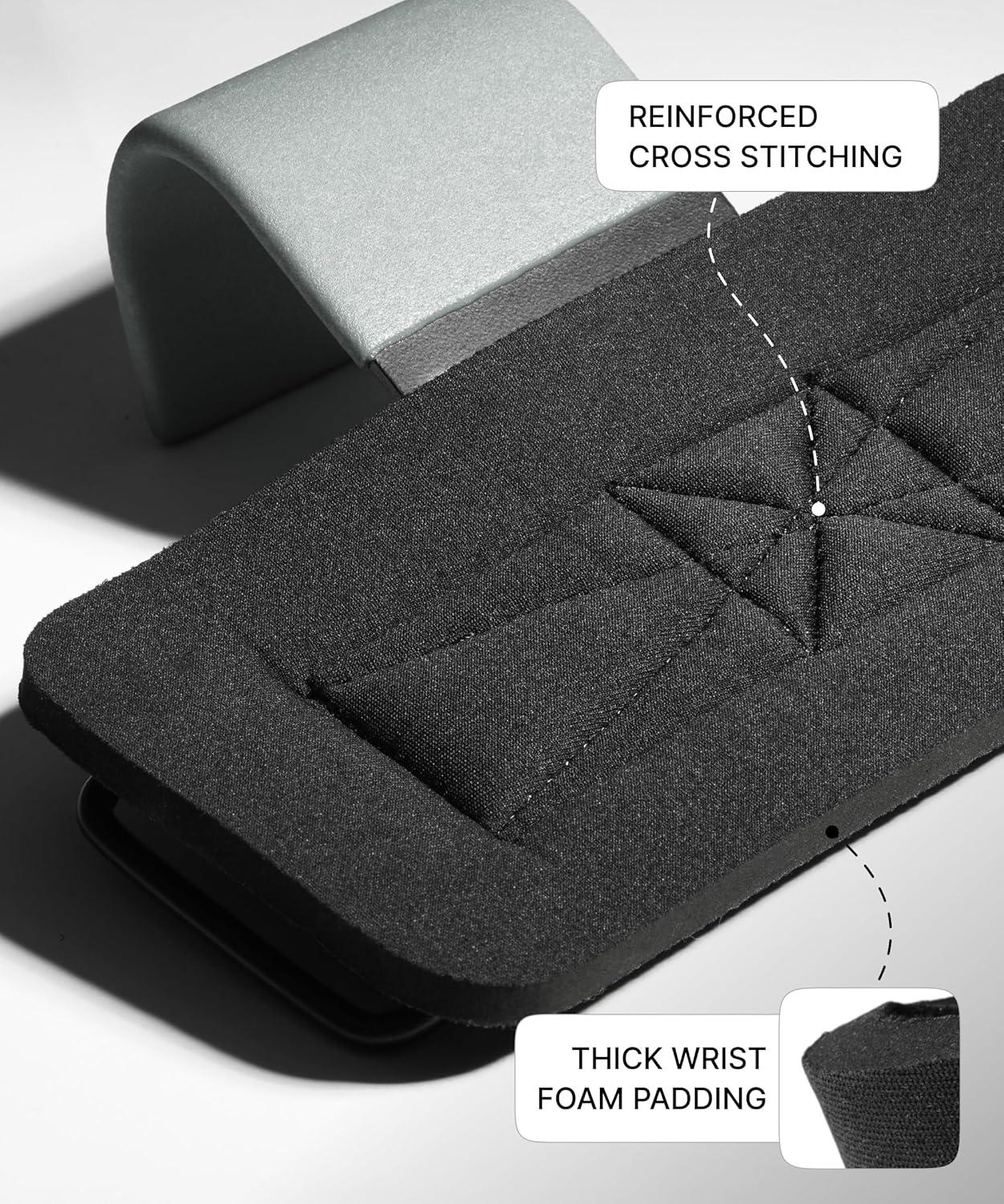 imageDMoose Fitness Weight Lifting Hooks Pair for Deadlifts Pull Ups Rows ampamp Shrugs AntiRip Nylon Strap Hand Grips with Thick Wrist Padding Heavy Duty Wrist Straps for Weightlifting ampamp Gym WorkoutsGrey