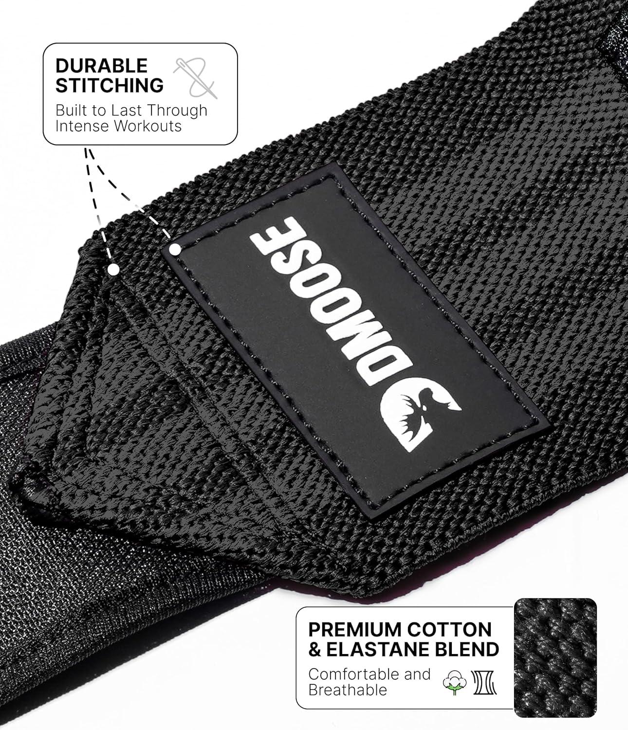 imageDMoose Fitness Wrist Wraps for Weightlifting 18quot Heavy Duty Gym Wrap with Hand Thumb Loop for Support ampamp Pain Relief USPA Approved Powerlifting Weight Lifting Wrist Straps for Men ampamp Women Work OutBlack Stripes