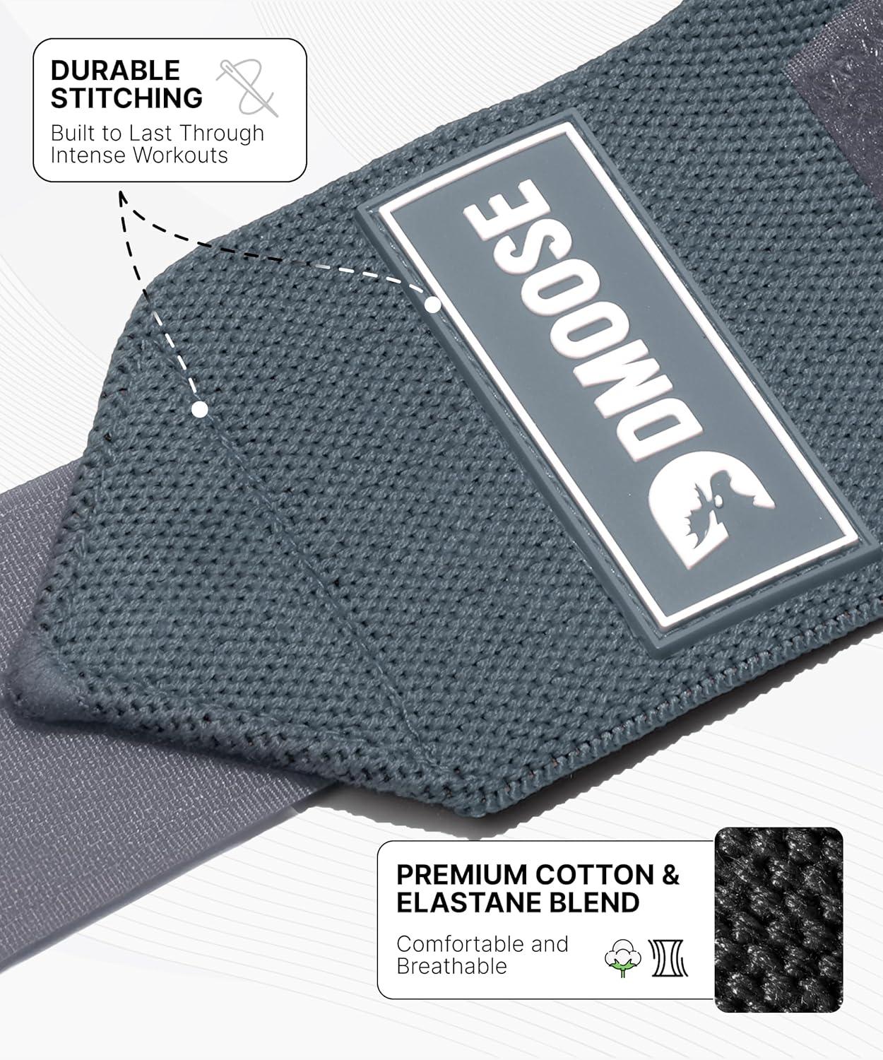 imageDMoose Fitness Wrist Wraps for Weightlifting 18quot Heavy Duty Gym Wrap with Hand Thumb Loop for Support ampamp Pain Relief USPA Approved Powerlifting Weight Lifting Wrist Straps for Men ampamp Women Work OutDark Grey