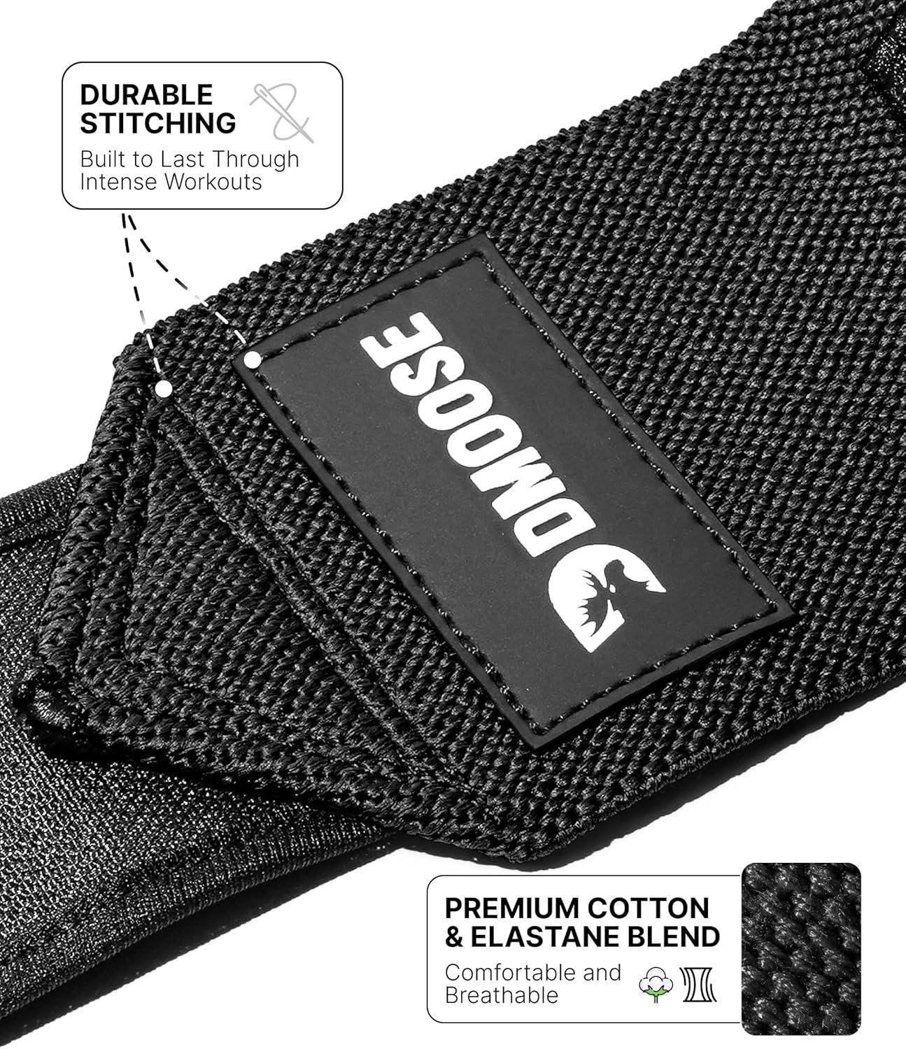 imageDMoose Fitness Wrist Wraps for Weightlifting 18quot Heavy Duty Gym Wrap with Hand Thumb Loop for Support ampamp Pain Relief USPA Approved Powerlifting Weight Lifting Wrist Straps for Men ampamp Women Work OutBlack