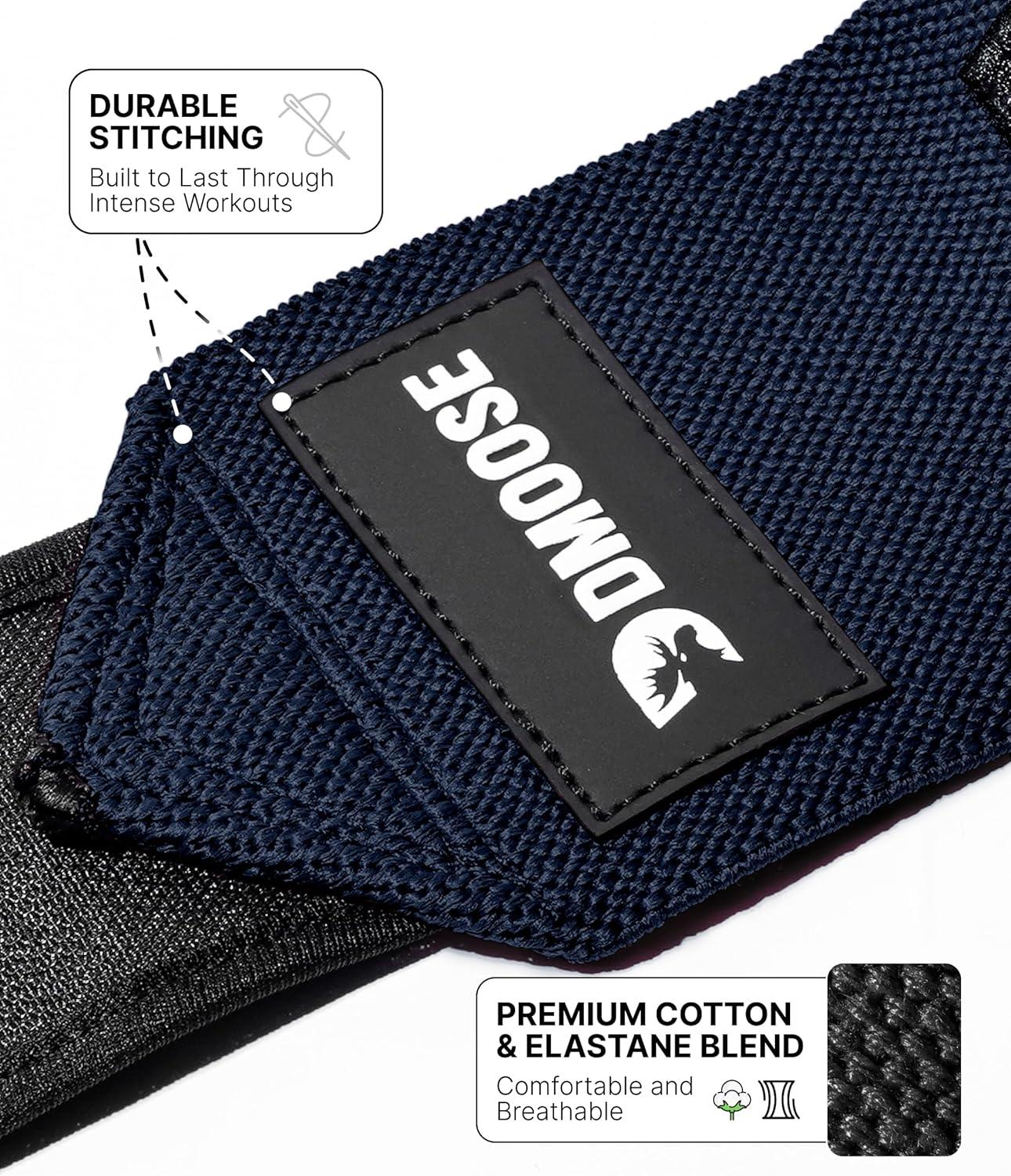 imageDMoose Fitness Wrist Wraps for Weightlifting 18quot Heavy Duty Gym Wrap with Hand Thumb Loop for Support ampamp Pain Relief USPA Approved Powerlifting Weight Lifting Wrist Straps for Men ampamp Women Work OutNavy Blue