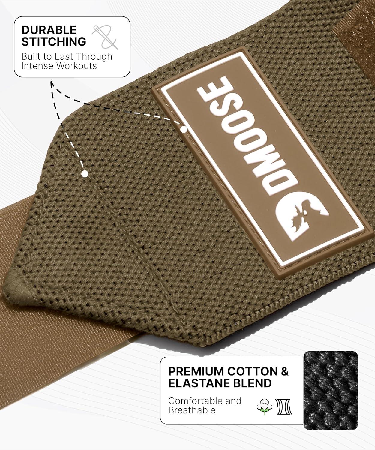 imageDMoose Fitness Wrist Wraps for Weightlifting 18quot Heavy Duty Gym Wrap with Hand Thumb Loop for Support ampamp Pain Relief USPA Approved Powerlifting Weight Lifting Wrist Straps for Men ampamp Women Work OutCocoa Brown