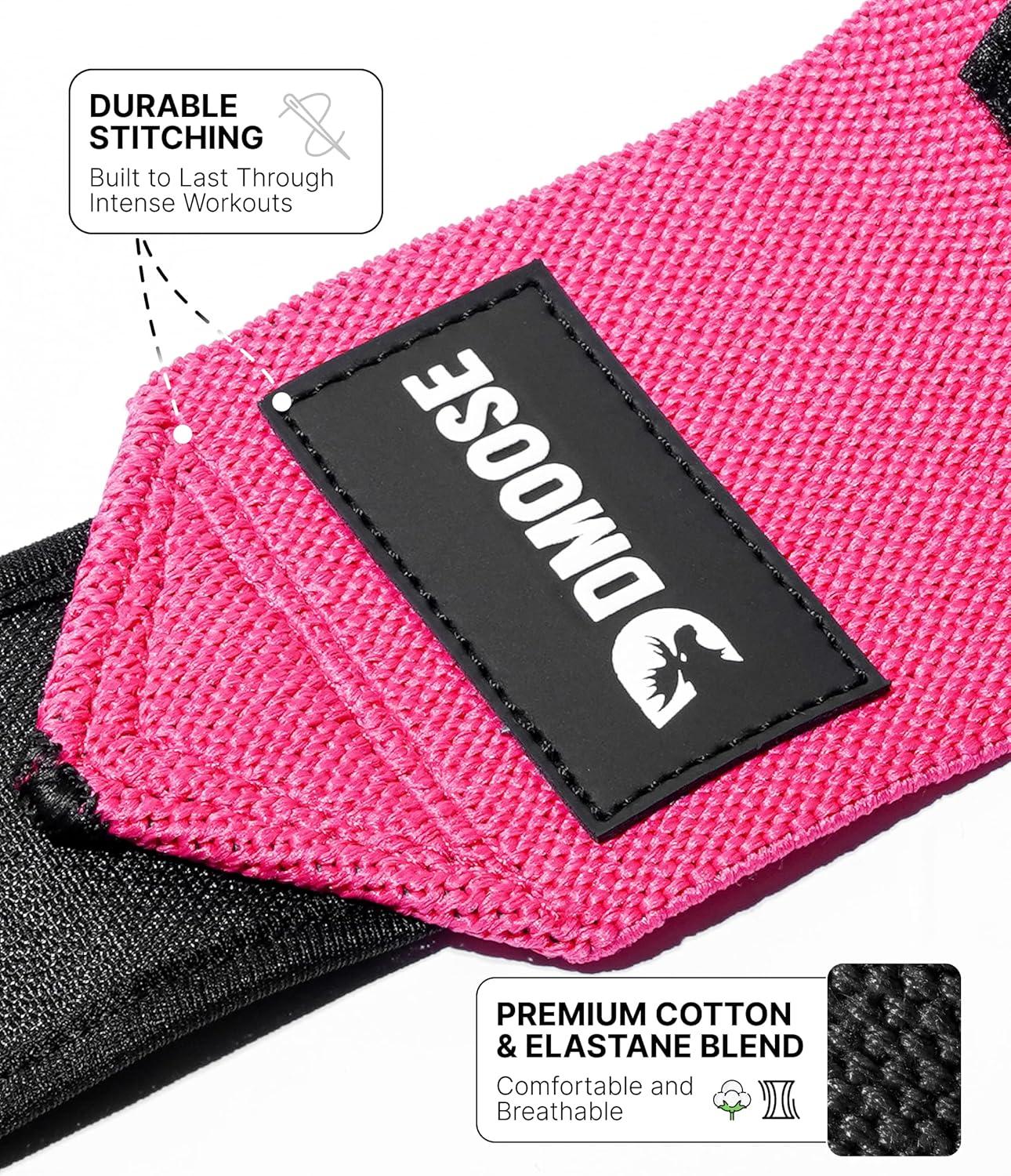 imageDMoose Fitness Wrist Wraps for Weightlifting 18quot Heavy Duty Gym Wrap with Hand Thumb Loop for Support ampamp Pain Relief USPA Approved Powerlifting Weight Lifting Wrist Straps for Men ampamp Women Work OutPink