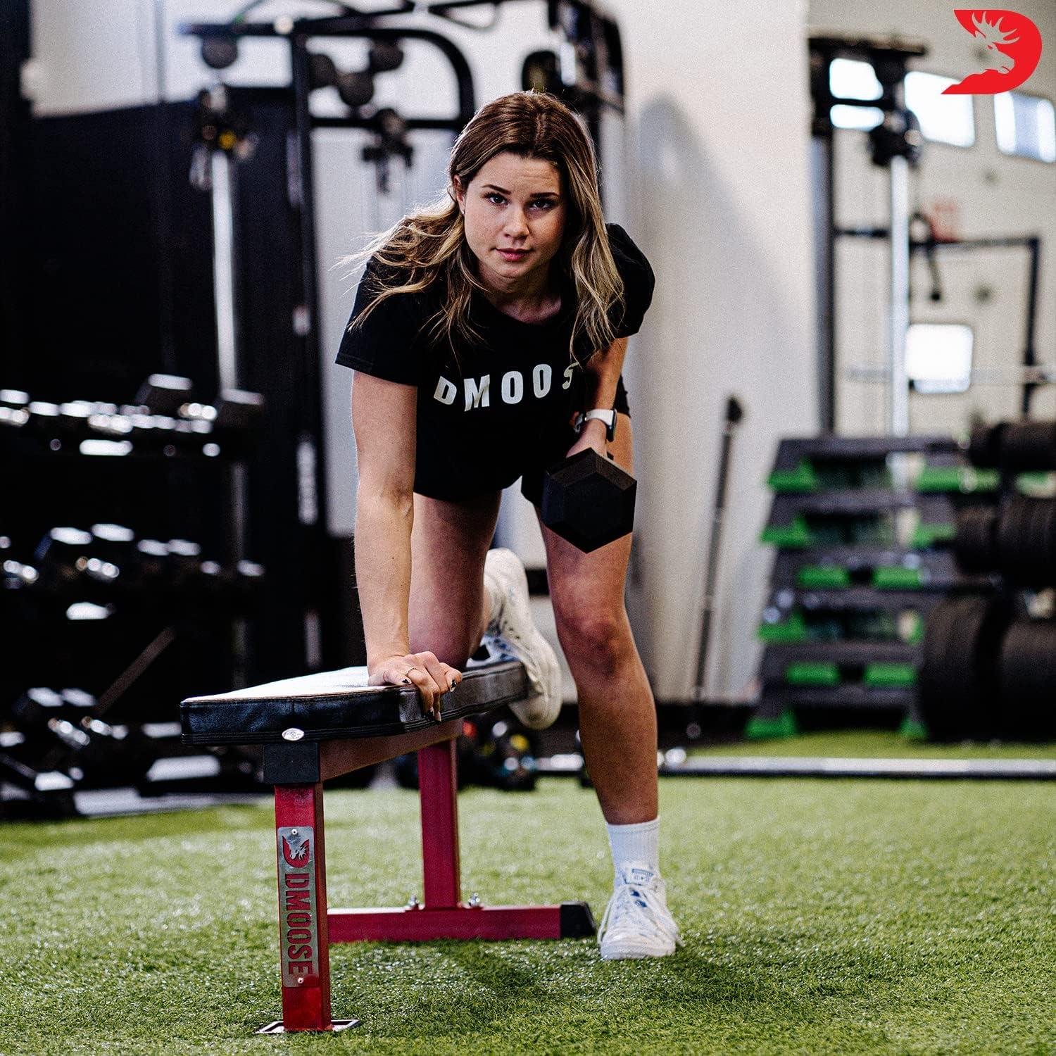 imageDMoose Hex Dumbbells for Strength Training Exercises Biceps Triceps Chest Shoulders Back Legs Home Gym for Men and Women Hexagonal Shape ampamp Solid CastIron Core Pair 25 Lb to 50 Lb40 lbs Pair