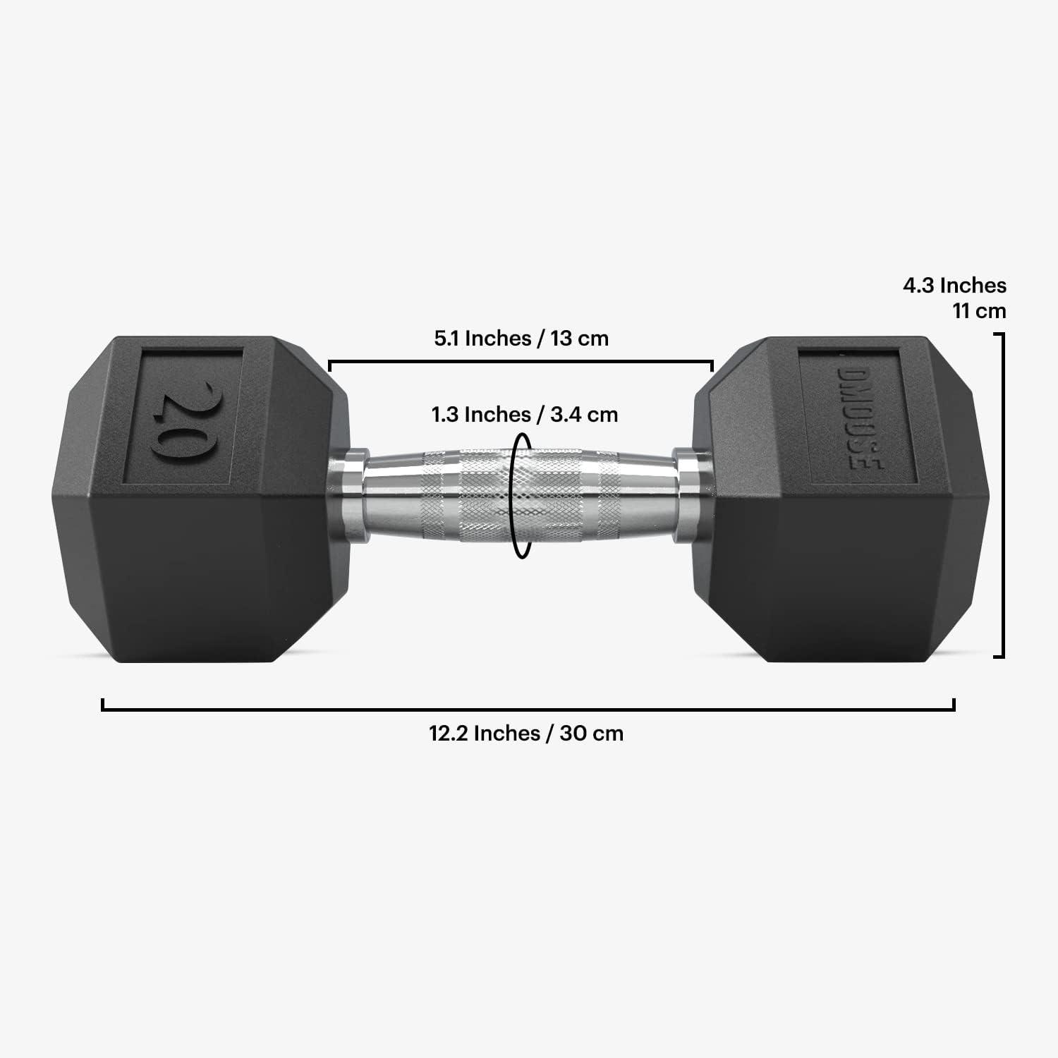 imageDMoose Hex Dumbbells for Strength Training Exercises Biceps Triceps Chest Shoulders Back Legs Home Gym for Men and Women Hexagonal Shape ampamp Solid CastIron Core Pair 25 Lb to 50 Lb20 lbs Pair