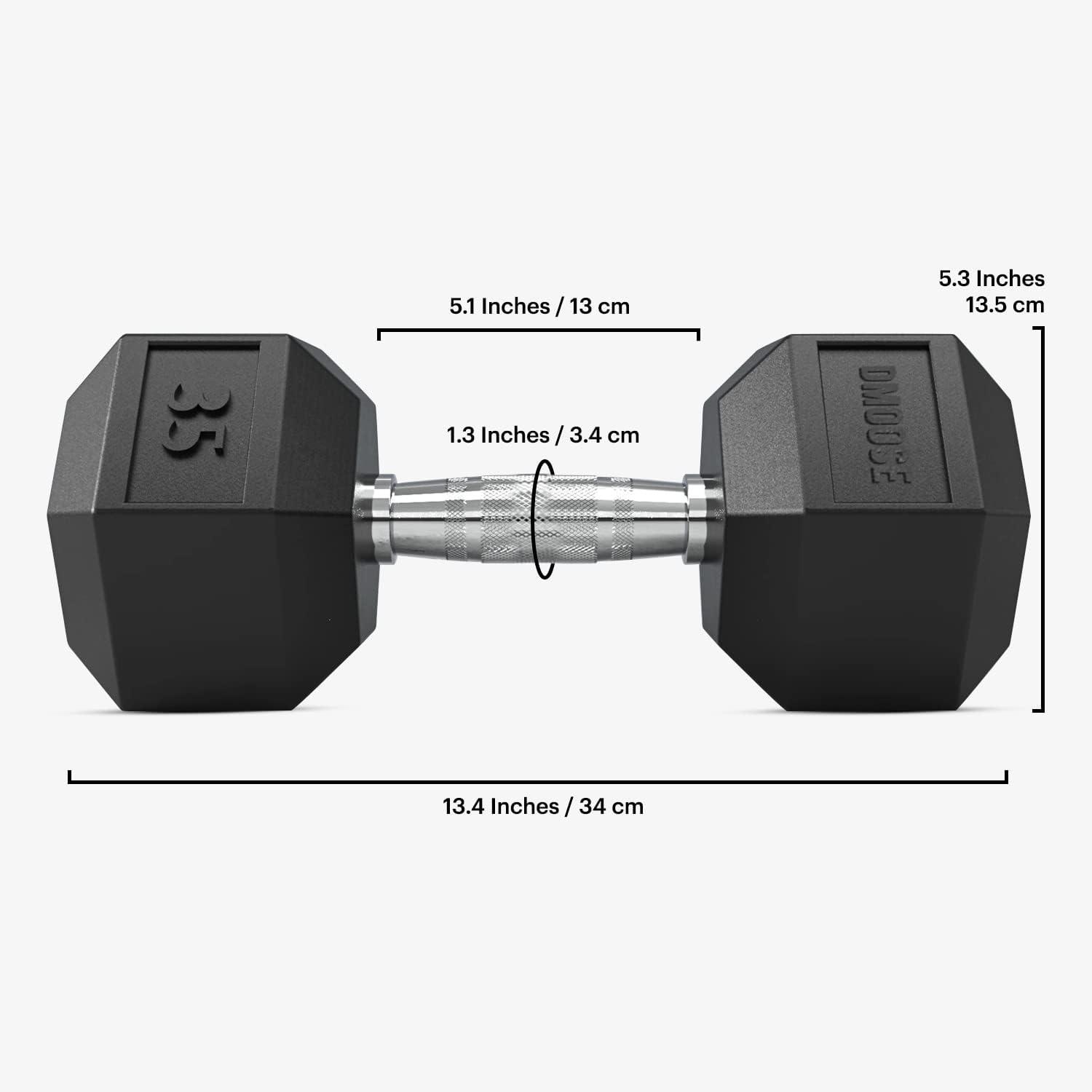 imageDMoose Hex Dumbbells for Strength Training Exercises Biceps Triceps Chest Shoulders Back Legs Home Gym for Men and Women Hexagonal Shape ampamp Solid CastIron Core Pair 25 Lb to 50 Lb35 lbs Pair