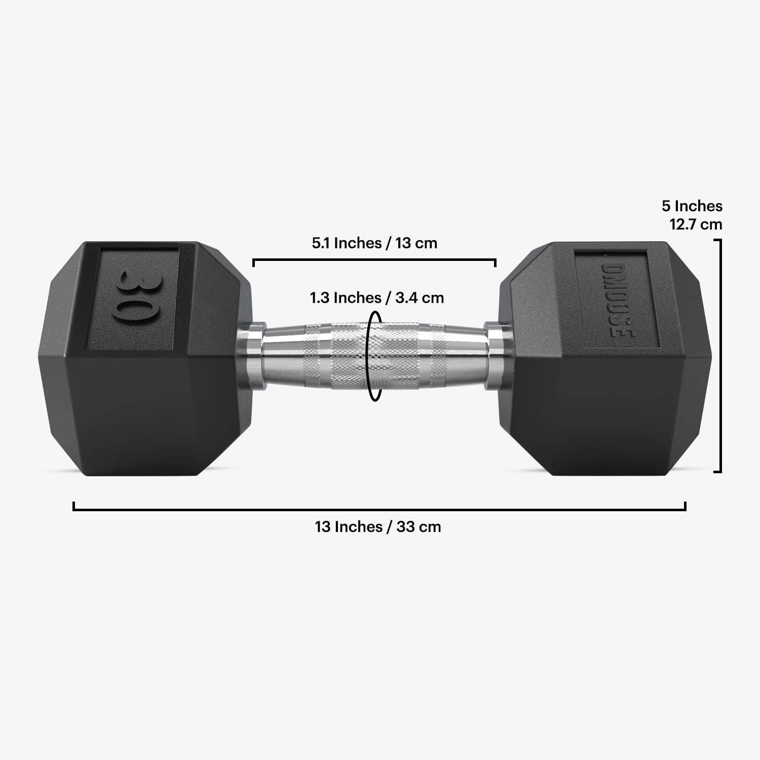 imageDMoose Hex Dumbbells for Strength Training Exercises Biceps Triceps Chest Shoulders Back Legs Home Gym for Men and Women Hexagonal Shape ampamp Solid CastIron Core Pair 25 Lb to 50 Lb30 lbs Pair