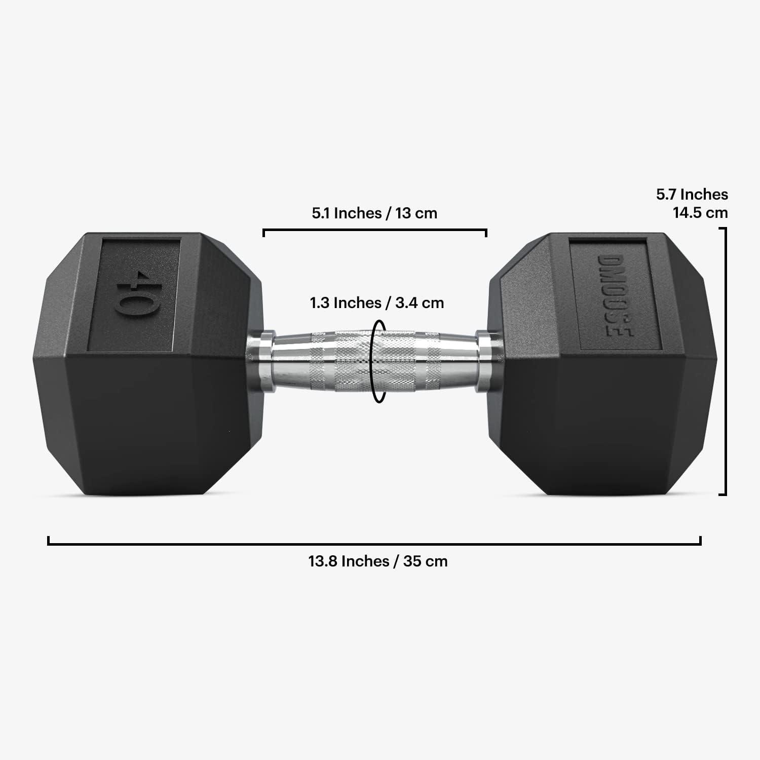imageDMoose Hex Dumbbells for Strength Training Exercises Biceps Triceps Chest Shoulders Back Legs Home Gym for Men and Women Hexagonal Shape ampamp Solid CastIron Core Pair 25 Lb to 50 Lb40 lbs Pair