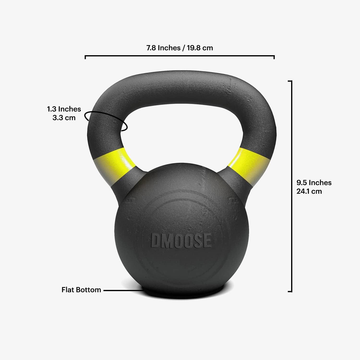imageDMoose Kettlebell for Weightlifting Strength Training Kettlebells Conditioning Deadlift Squat Press and Core Training Home Gym for Men and Women With Handle for FullBody WorkoutBlackYellow 35LBs