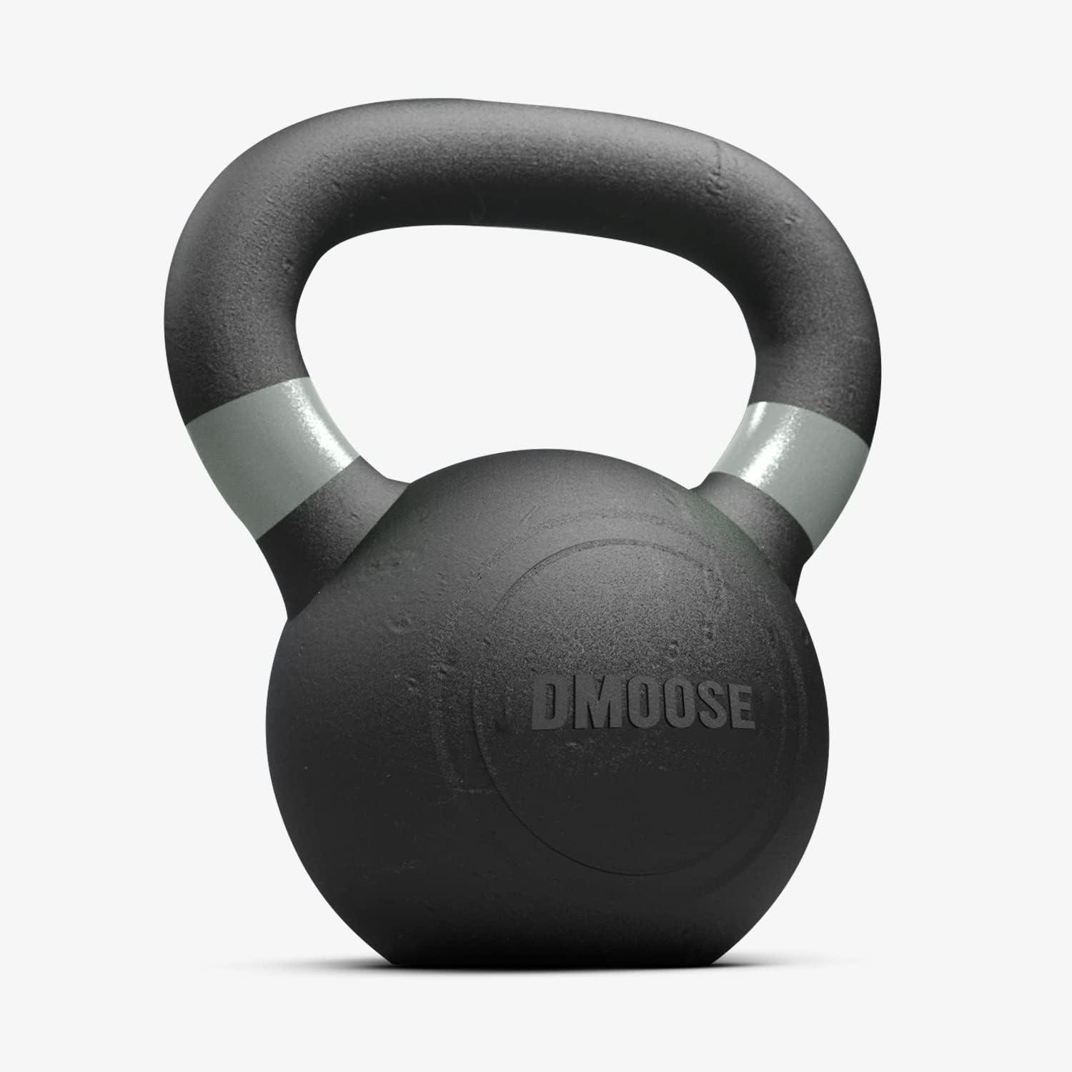 imageDMoose Kettlebell for Weightlifting Strength Training Kettlebells Conditioning Deadlift Squat Press and Core Training Home Gym for Men and Women With Handle for FullBody WorkoutBlackGrey 44LBs
