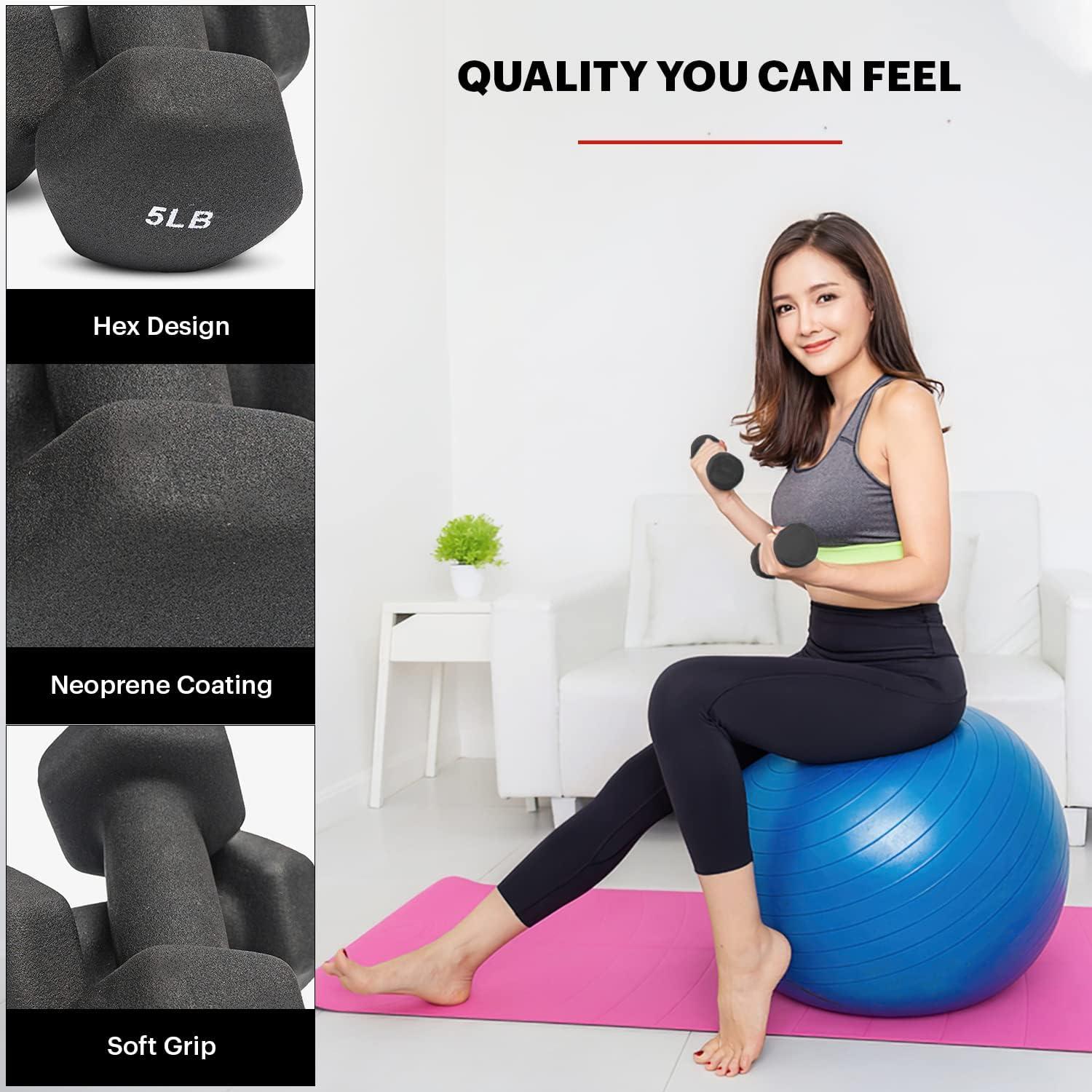 imageDMoose Neoprene Dumbbells Hand Weights Sets for Home Gym Equipment Workouts Strength Training ampamp Free Weights Dumbbell Sets for Women ampamp Men 3 5 10 15 20 lbs ampamp 20 32 ampamp 50 lbs With Rack15 lb Pair