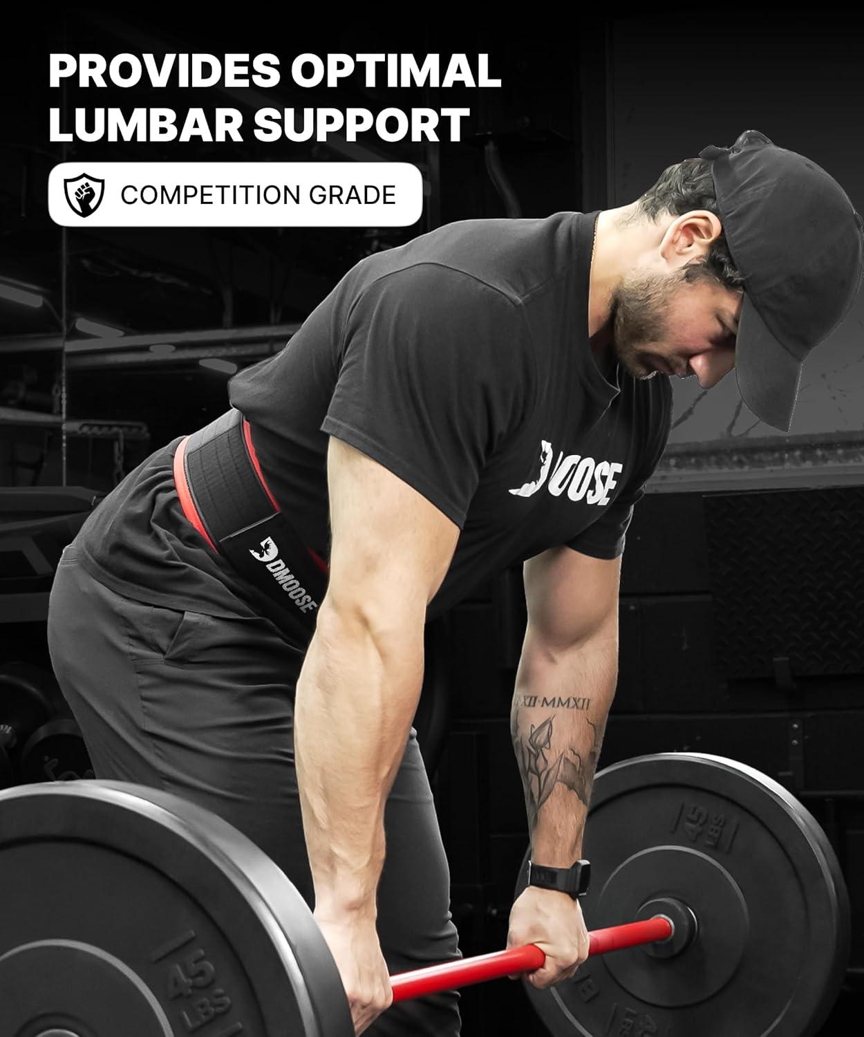 imageDMoose Weight Lifting Belt Auto Locking Gym Belt for Olympic Training WOD Cross Training for Men and Women 4quot Nylon Workout belt with Adjustable Buckle Provides Lumbar Support and StabilityRanger Green