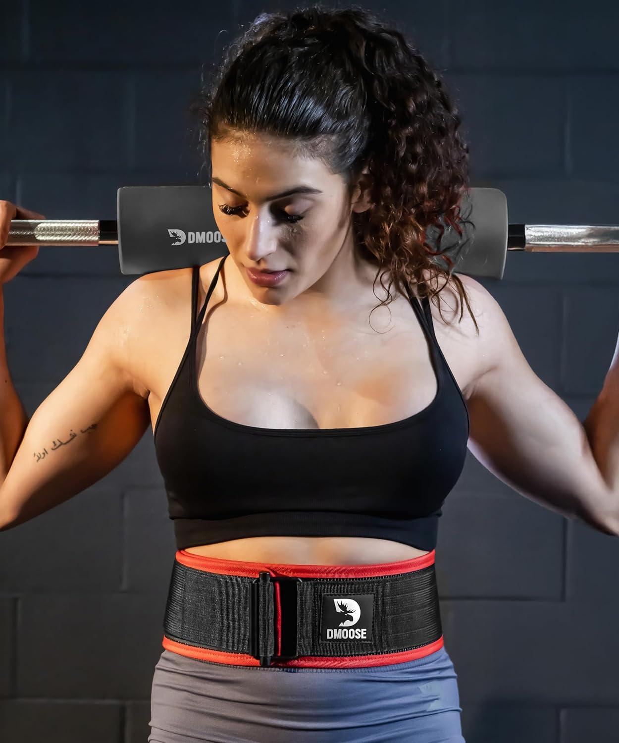 imageDMoose Weight Lifting Belt Auto Locking Gym Belt for Olympic Training WOD Cross Training for Men and Women 4quot Nylon Workout belt with Adjustable Buckle Provides Lumbar Support and StabilityRanger Green