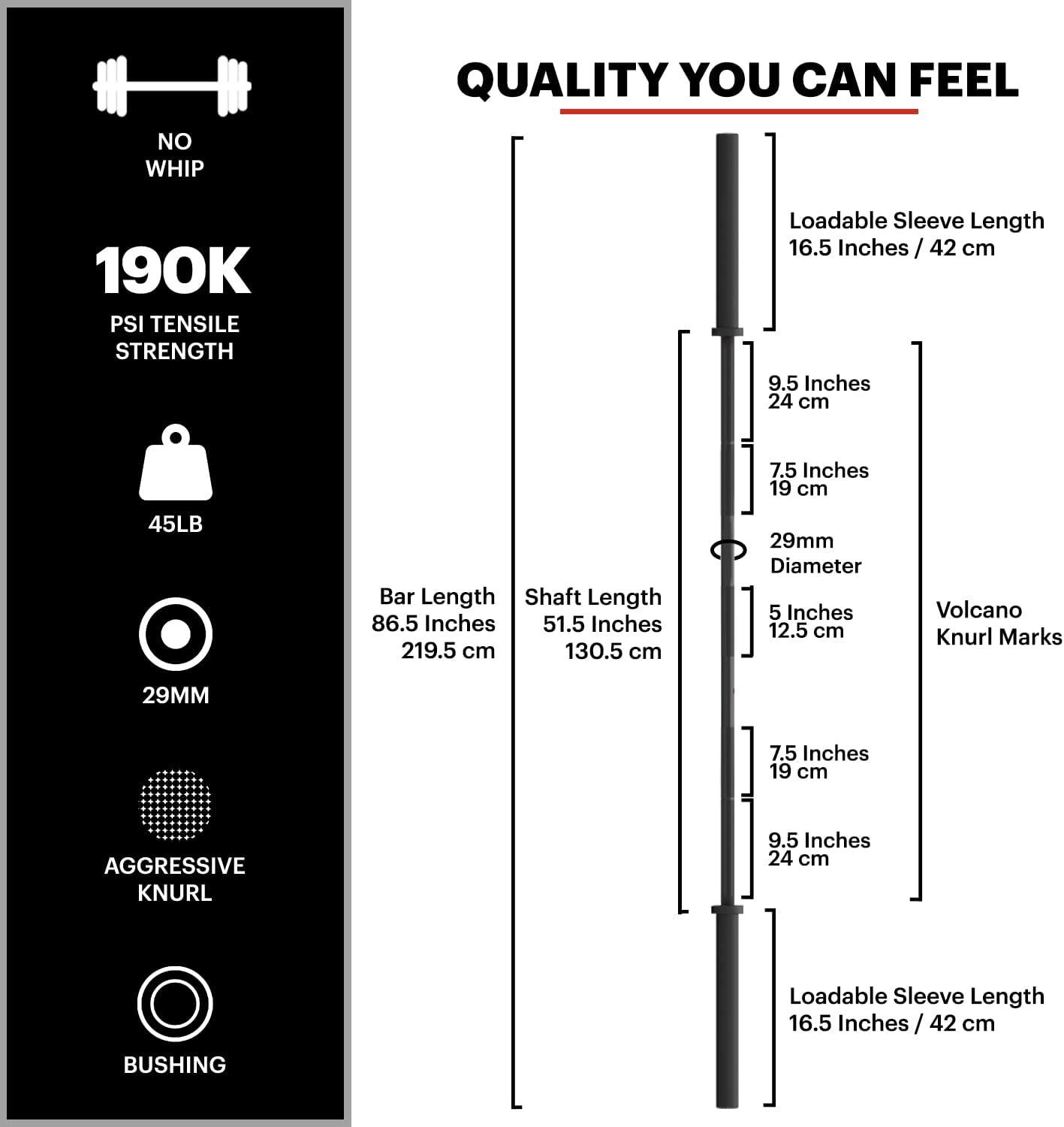 imageDMoose Weightlifting Barbell Max Load Of 1000lbs Capacity for Weightlifting Powerlifting Olympic Weight Bar Chrome Protected Sleeves Black Phosphate Coating On The Shaft Gym Home ExercisesPowerlifting Barbell