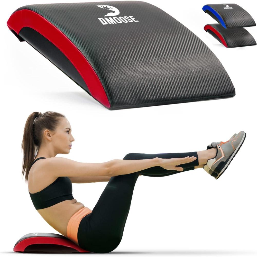 imageDMoose Ab Mat Sit Pad for Core Workout Training Full Range of Abdominal and Ab Workouts  Non Slip PVC leather and Highdensity Foam  Sit Up Exercise Equipment for Crunches and Leg LiftsBlack  Red
