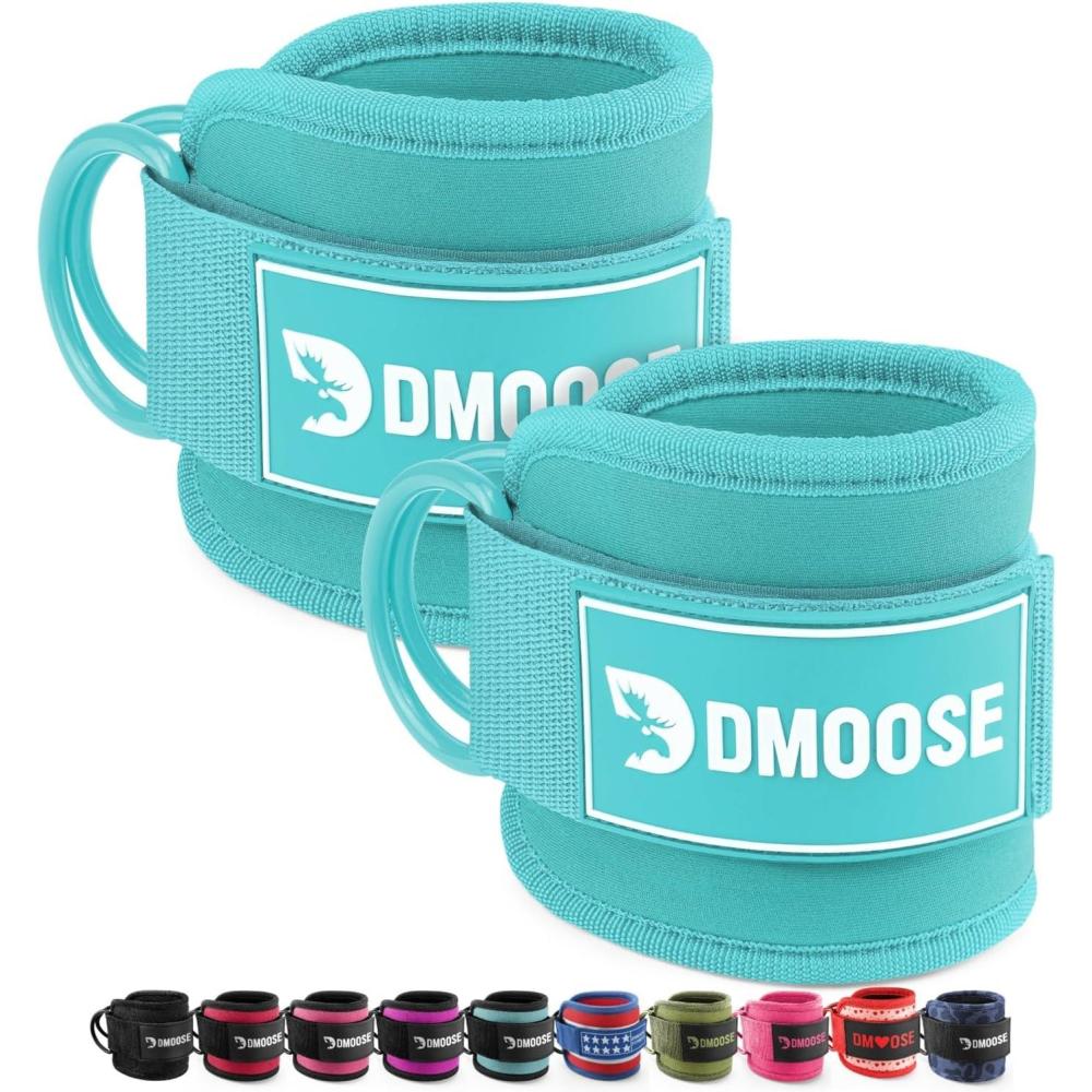 imageDMoose Ankle Strap for Cable Machine  One Size Fit with Premium Padding Workout Kickback Ankle Cuffs Ankle Bands for Working Out Booty Workouts Leg Extension Hip Abductors ampamp Lower Body ExercisesMint Blue  Pair
