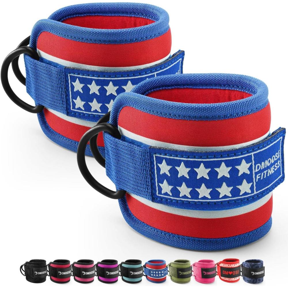 imageDMoose Ankle Strap for Cable Machine  One Size Fit with Premium Padding Workout Kickback Ankle Cuffs Ankle Bands for Working Out Booty Workouts Leg Extension Hip Abductors ampamp Lower Body ExercisesAmerican  Pair
