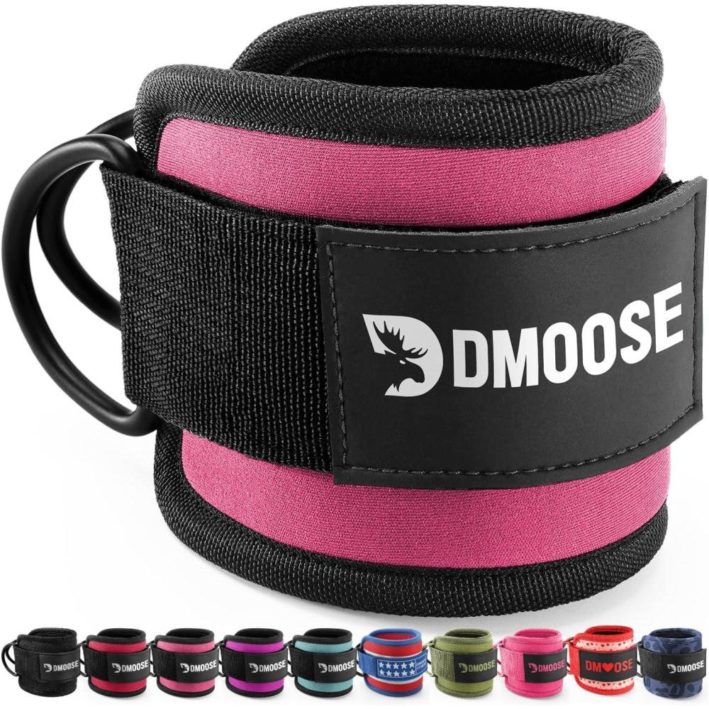 imageDMoose Ankle Strap for Cable Machine  One Size Fit with Premium Padding Workout Kickback Ankle Cuffs Ankle Bands for Working Out Booty Workouts Leg Extension Hip Abductors ampamp Lower Body ExercisesPink  Single