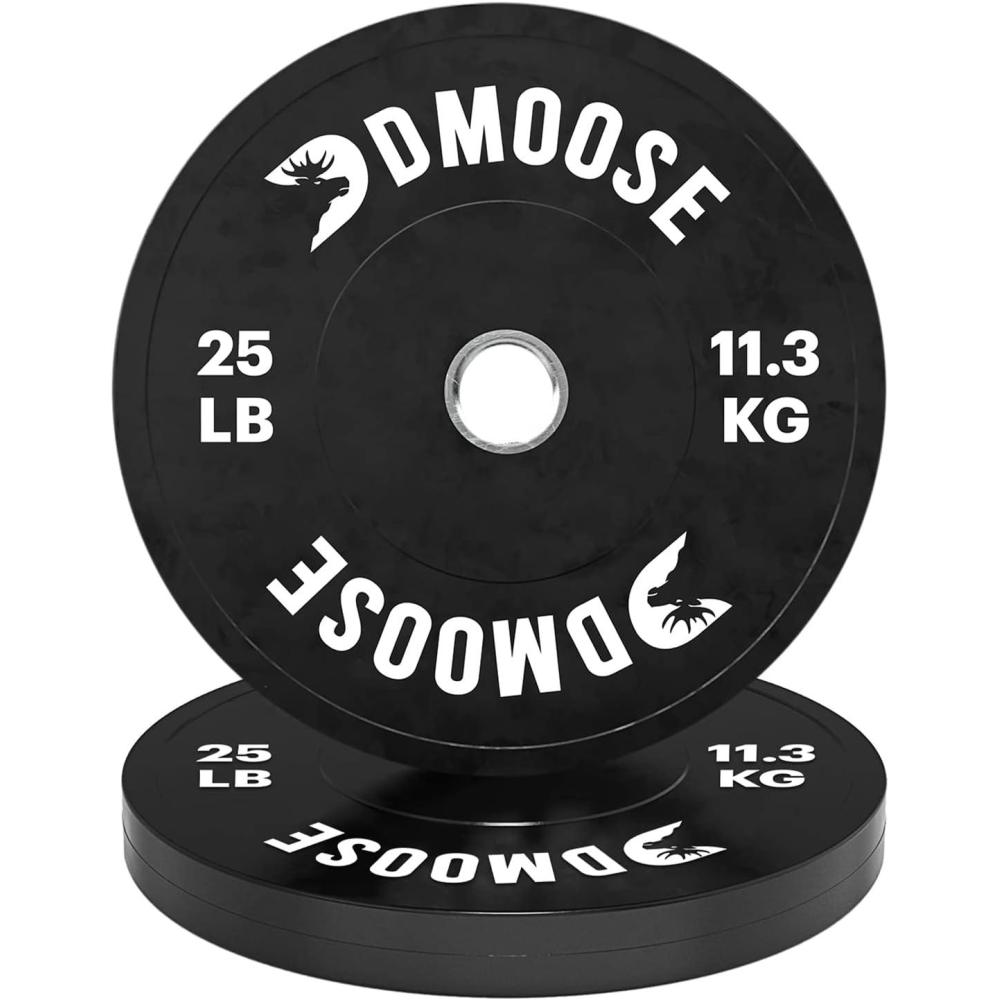 imageDMoose Bumper Plates Weight Plate Sets for Weight Lifting Strength Conditioning Training ampamp Bodybuilding Stainless Steel 2 Plate 10 LBs 15 LBs 25 LBs 35 LBs 45 LBs Available in PairsBlack 25 LBs