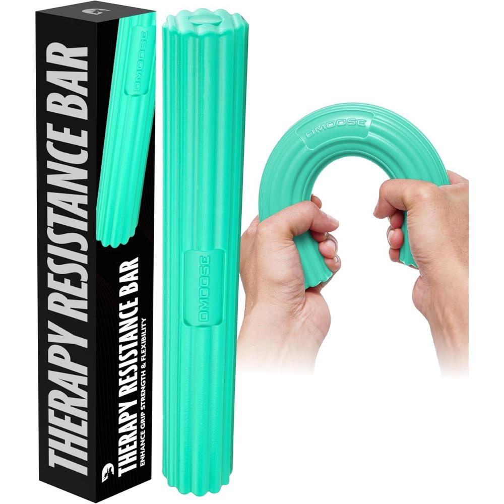 imageDMoose Fitness Flex Resistance Bar for Physical Therapy NonSlip Odorless Material Exercise Bar for Tennis ampamp Golfers Elbow Tendonitis Relief Wrist and Forearm Strengthener ampamp Grip Strength Trainergreen medium