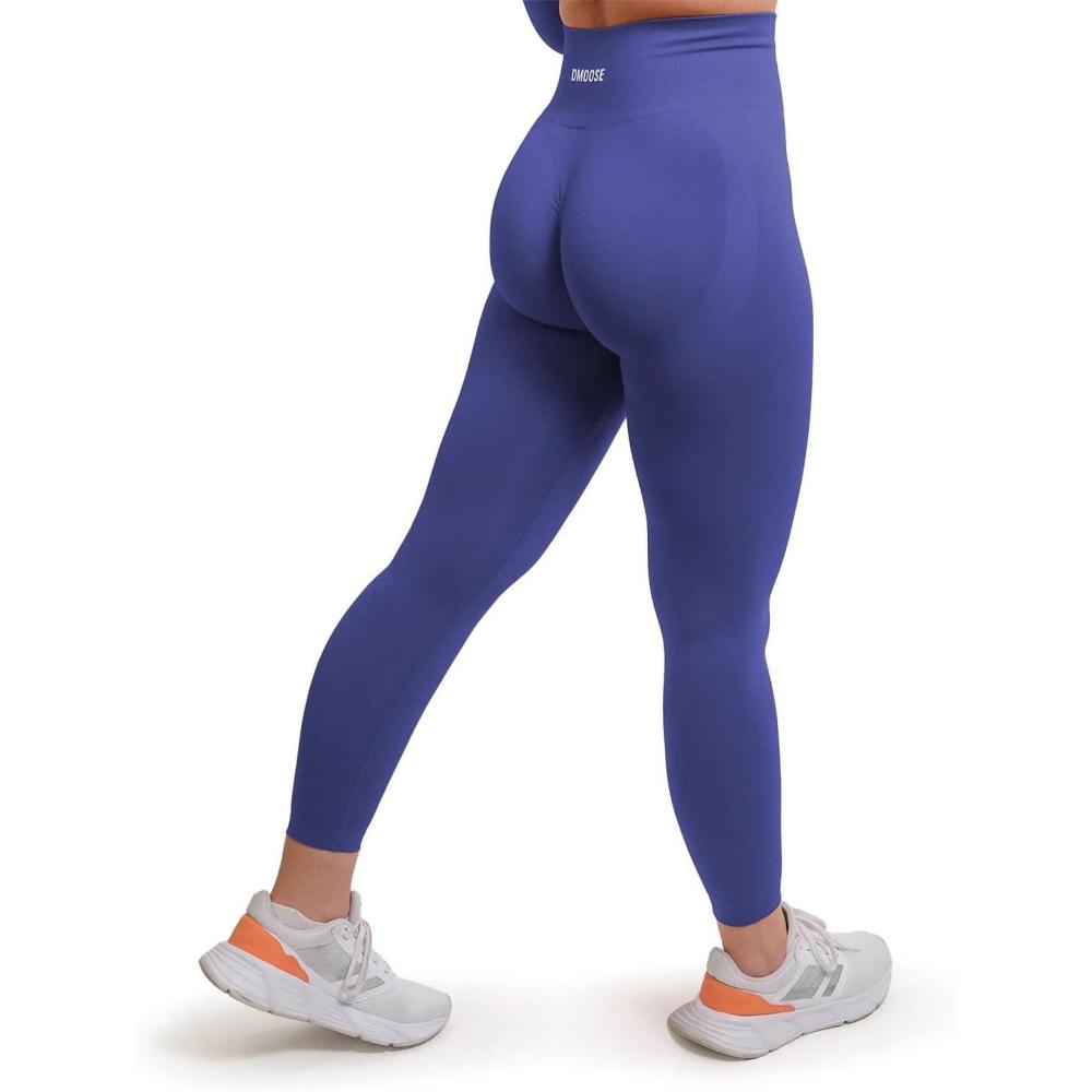 imageDMoose Fitness Move Seamless Leggings for Women High Waist Tummy Control Workout Pants for Exercise Yoga ampamp RunningBlue
